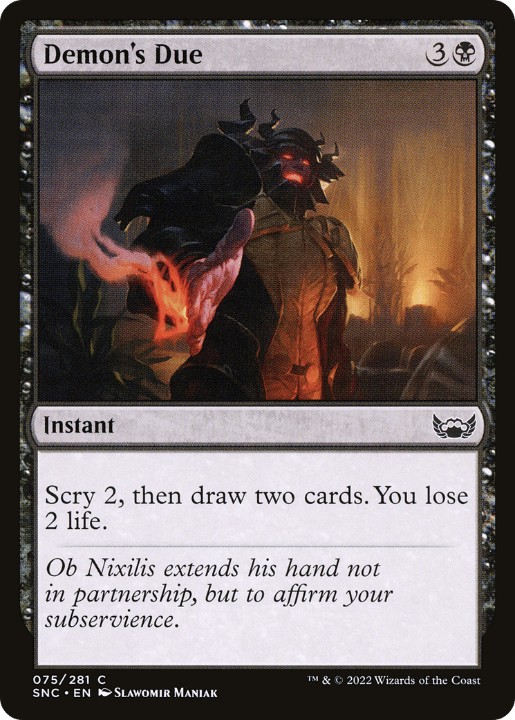 Demon's Due — Streets of New Capenna — Magic: The Gathering