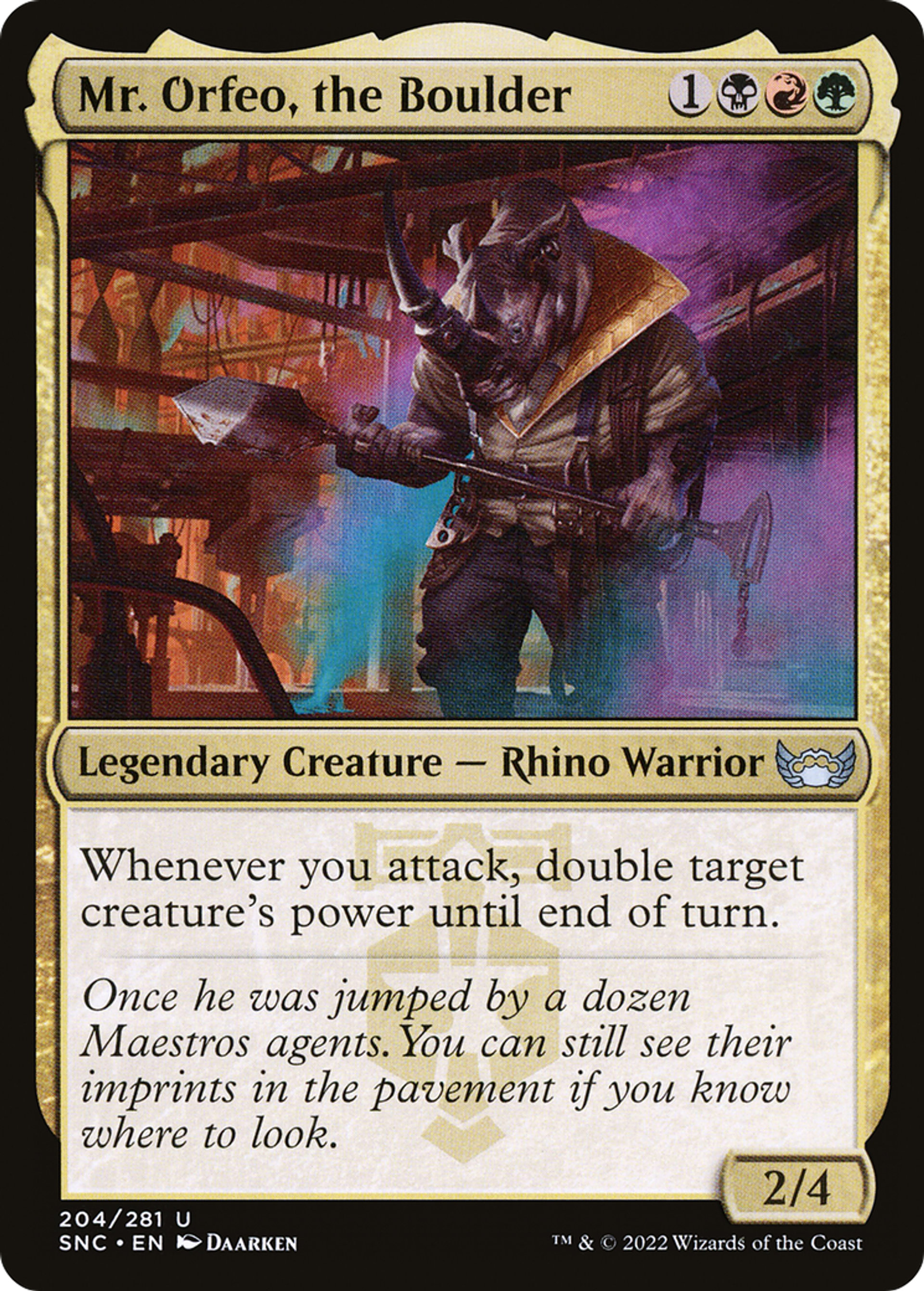 Mr. Orfeo, the Boulder — Streets of New Capenna — Magic: The Gathering