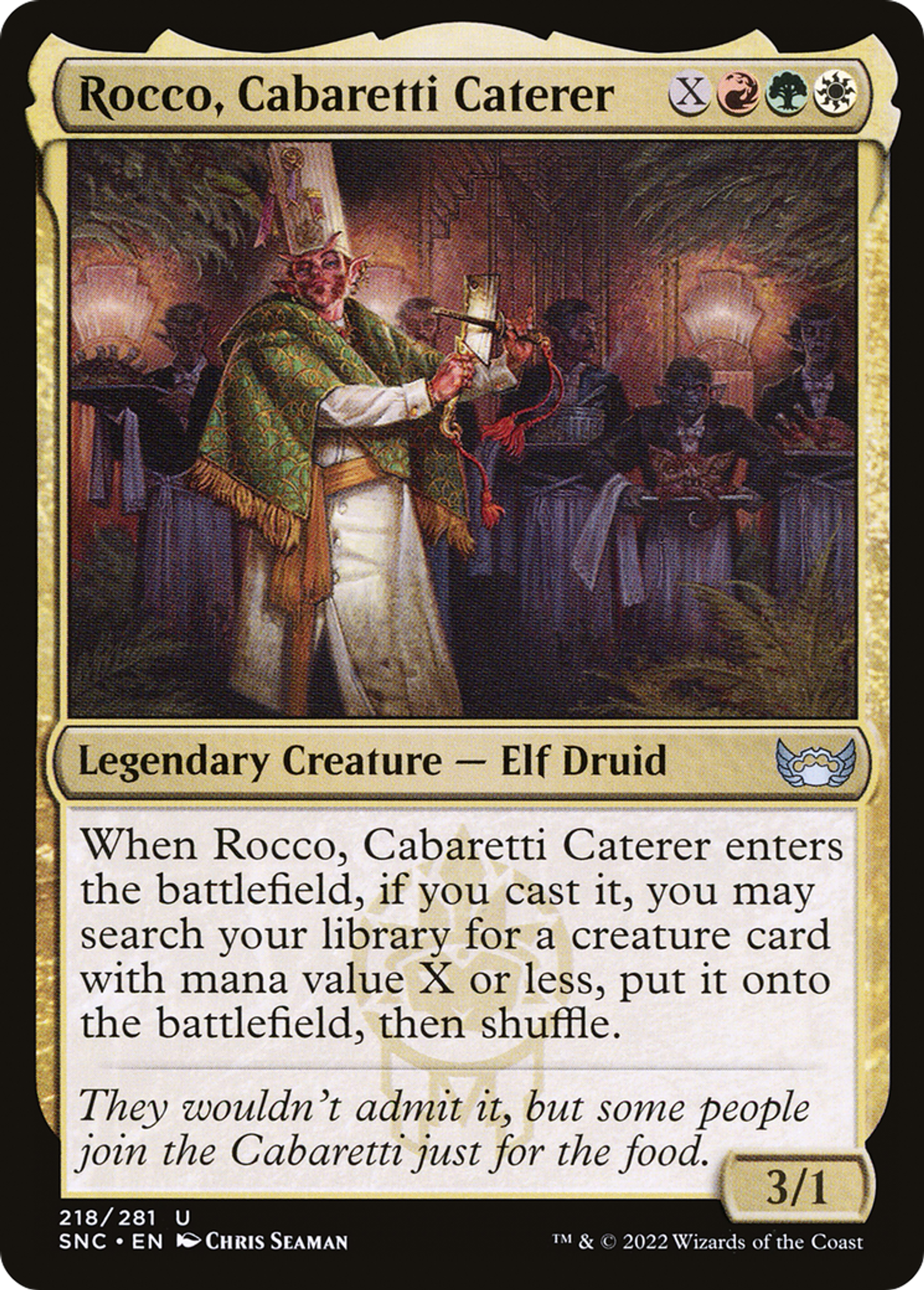 Rocco, Cabaretti Caterer — Streets of New Capenna — Magic: The Gathering