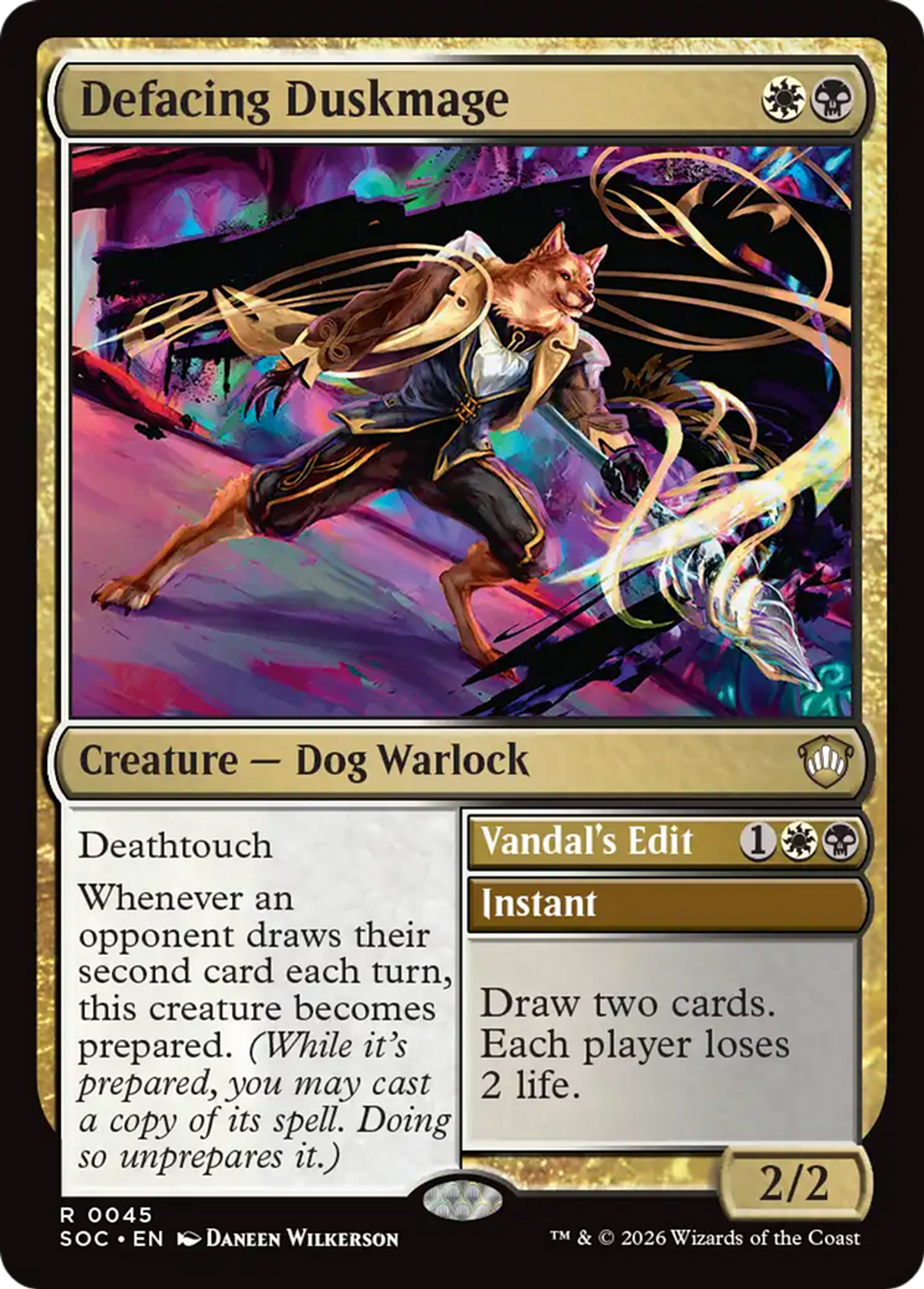 Defacing Duskmage // Vandal's Edit — Secrets of Strixhaven Commander — Magic: The Gathering