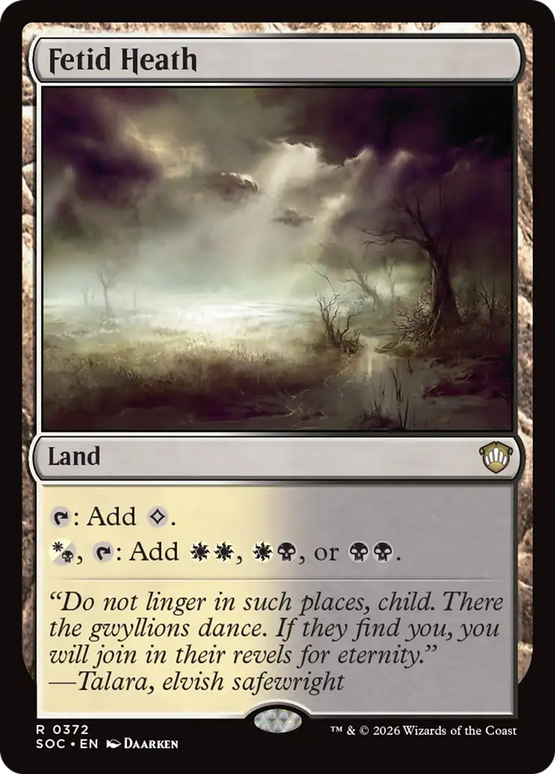 Lande fétide — Secrets of Strixhaven Commander — Magic: The Gathering
