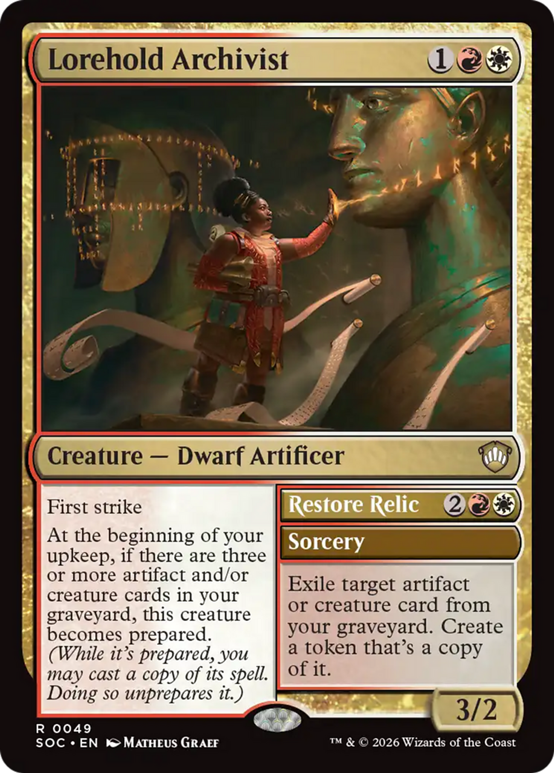 Lorehold Archivist // Restore Relic — Secrets of Strixhaven Commander — Magic: The Gathering