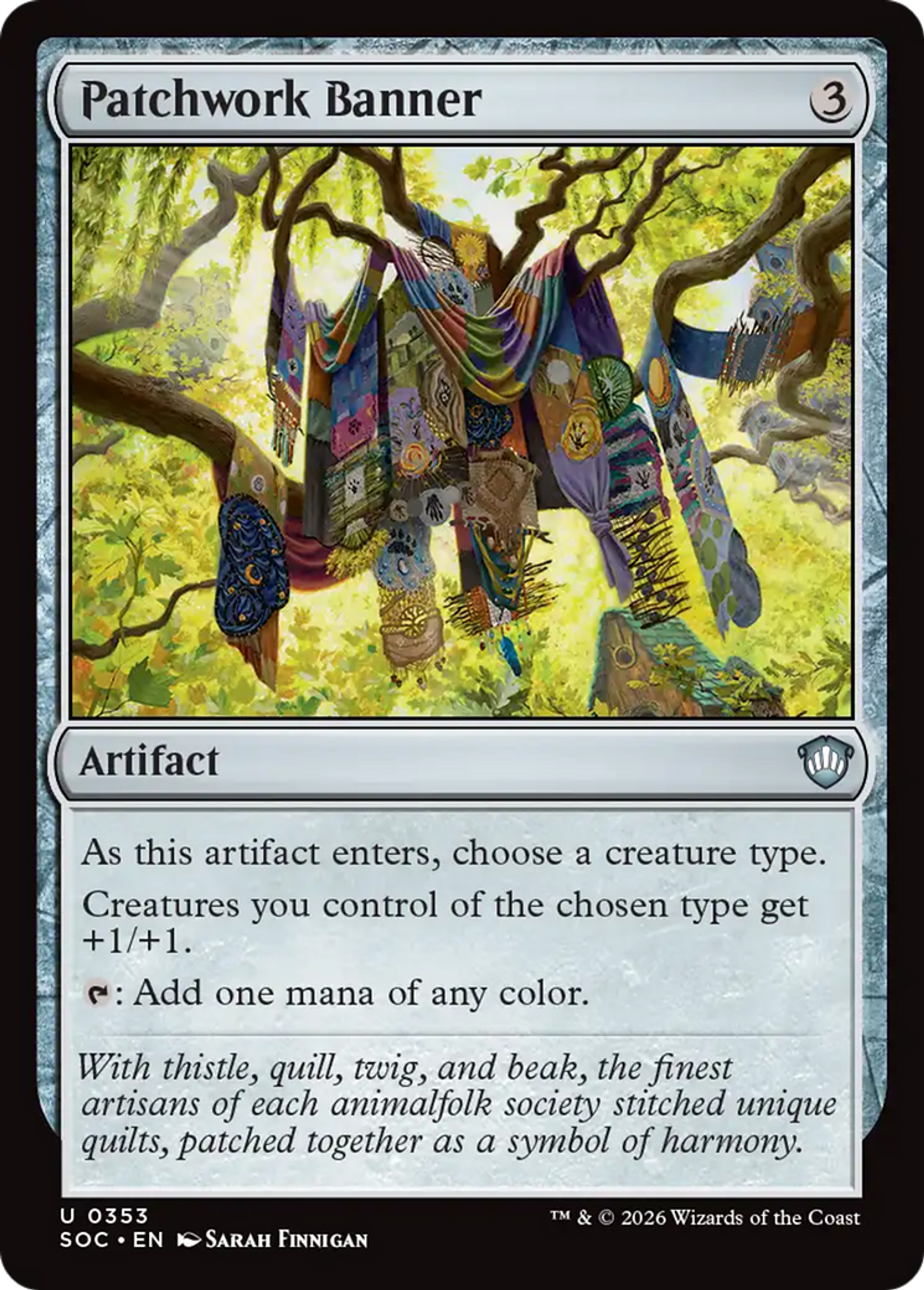 Bannière en patchwork — Secrets of Strixhaven Commander — Magic: The Gathering