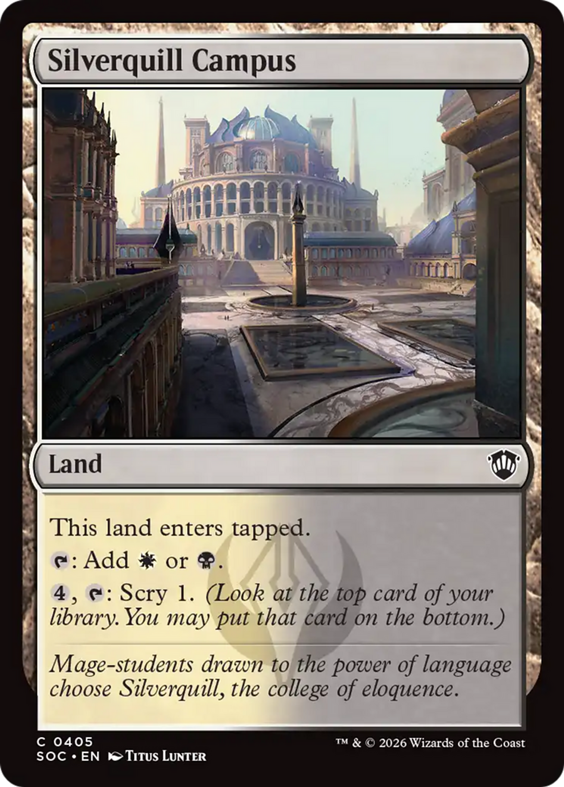 Campus de Plumargent — Secrets of Strixhaven Commander — Magic: The Gathering