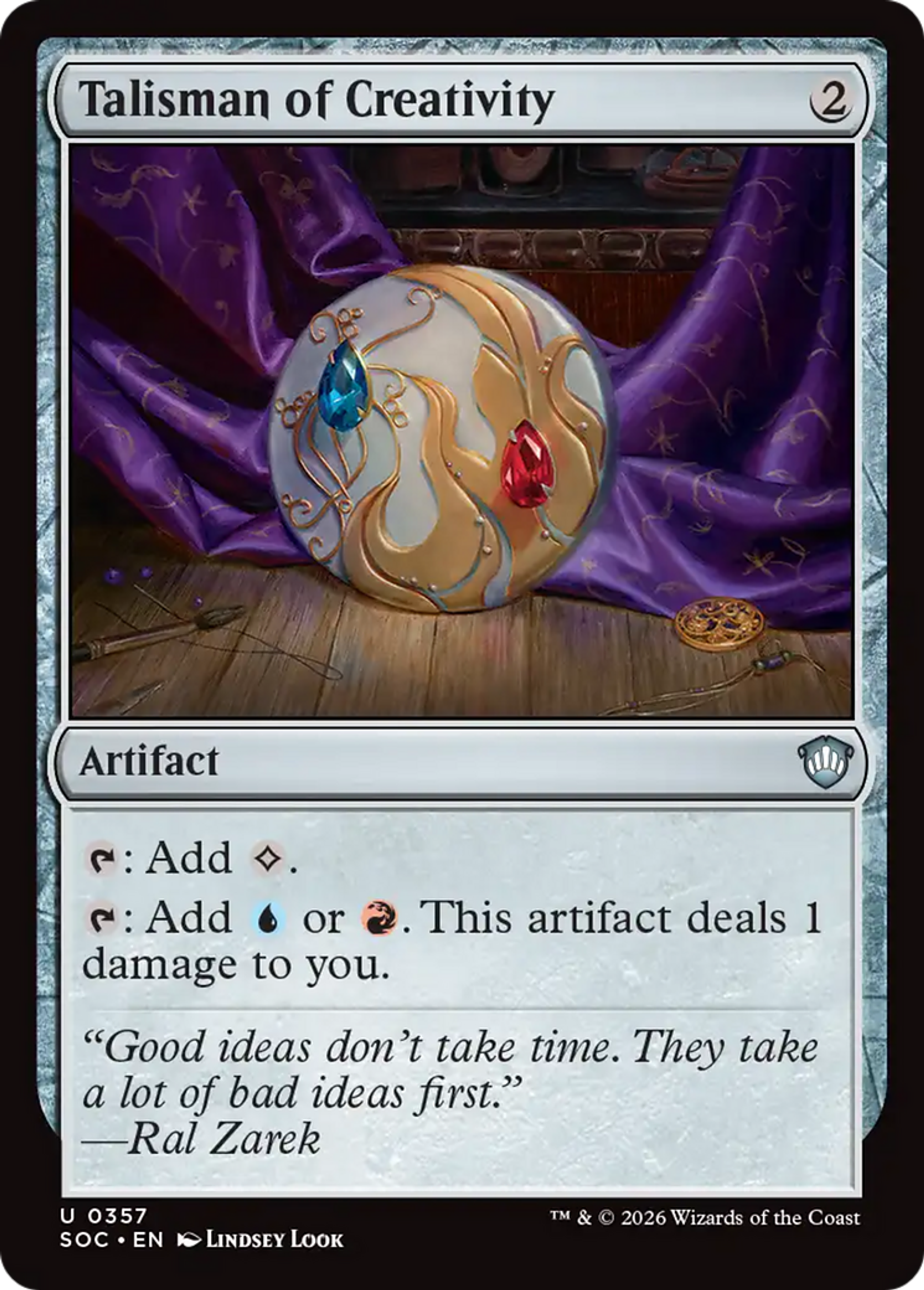 Talisman de créativité — Secrets of Strixhaven Commander — Magic: The Gathering