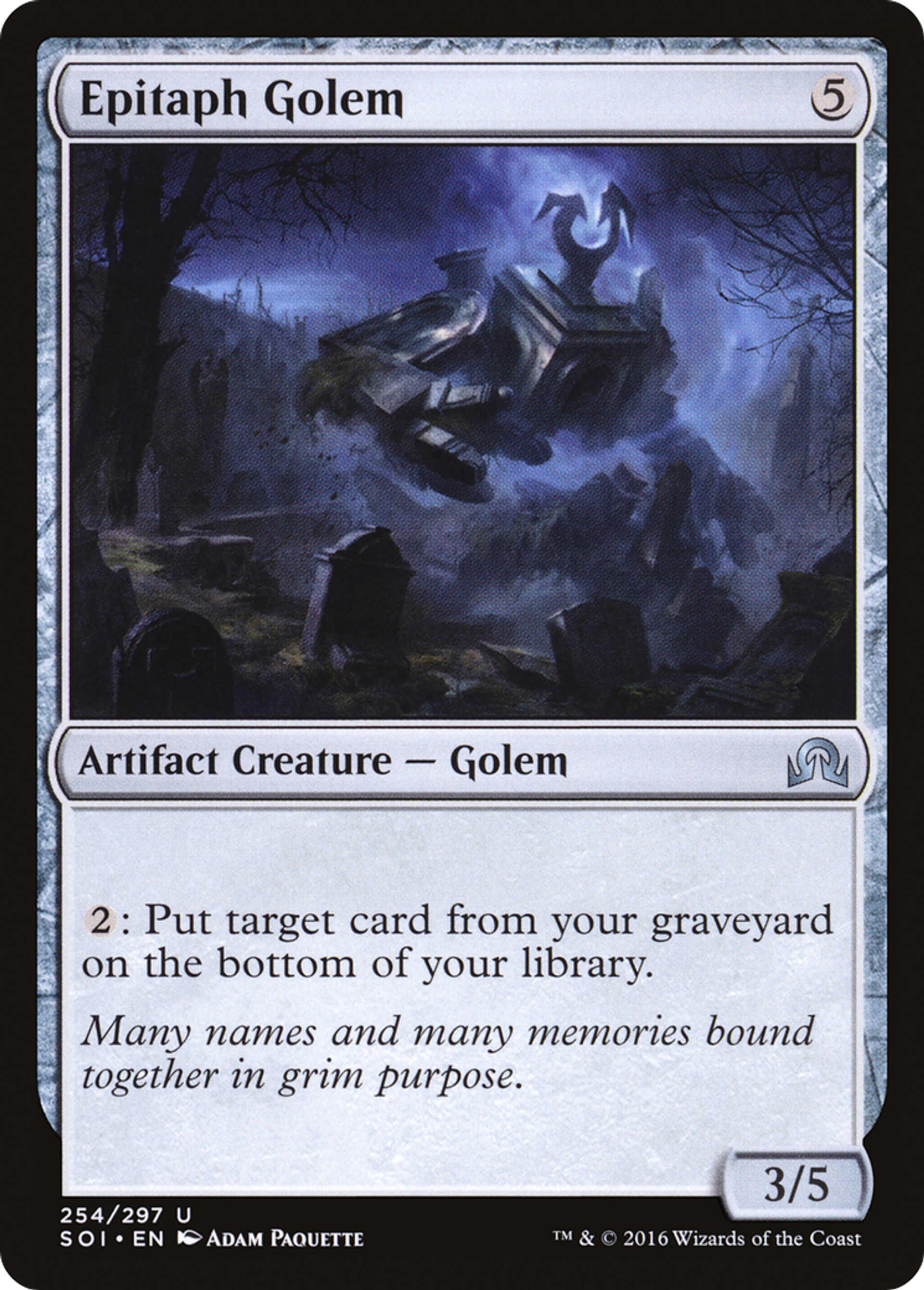Epitaph Golem — Shadows over Innistrad — Magic: The Gathering
