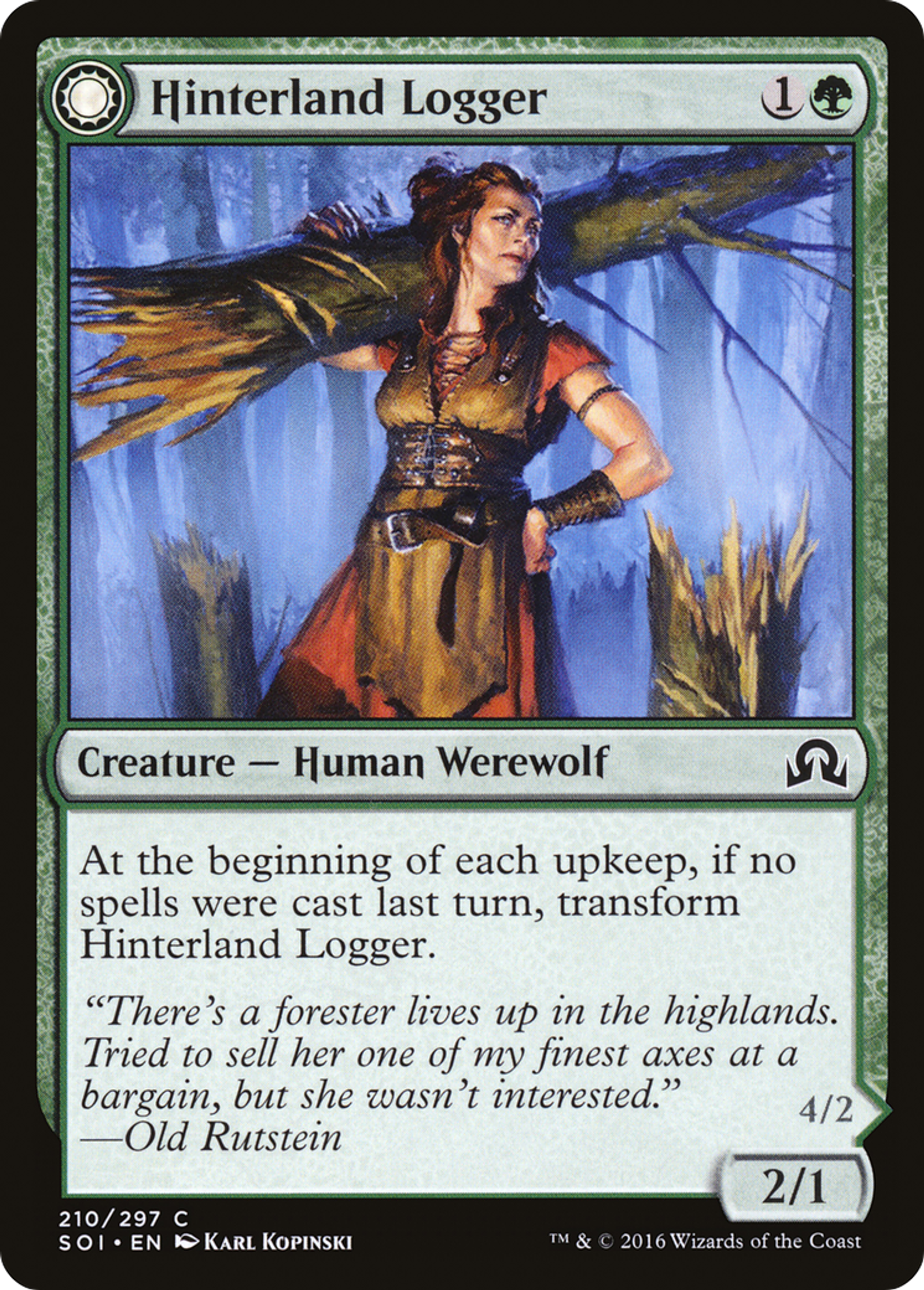 Hinterland Logger // Timber Shredder — Shadows over Innistrad — Magic: The Gathering