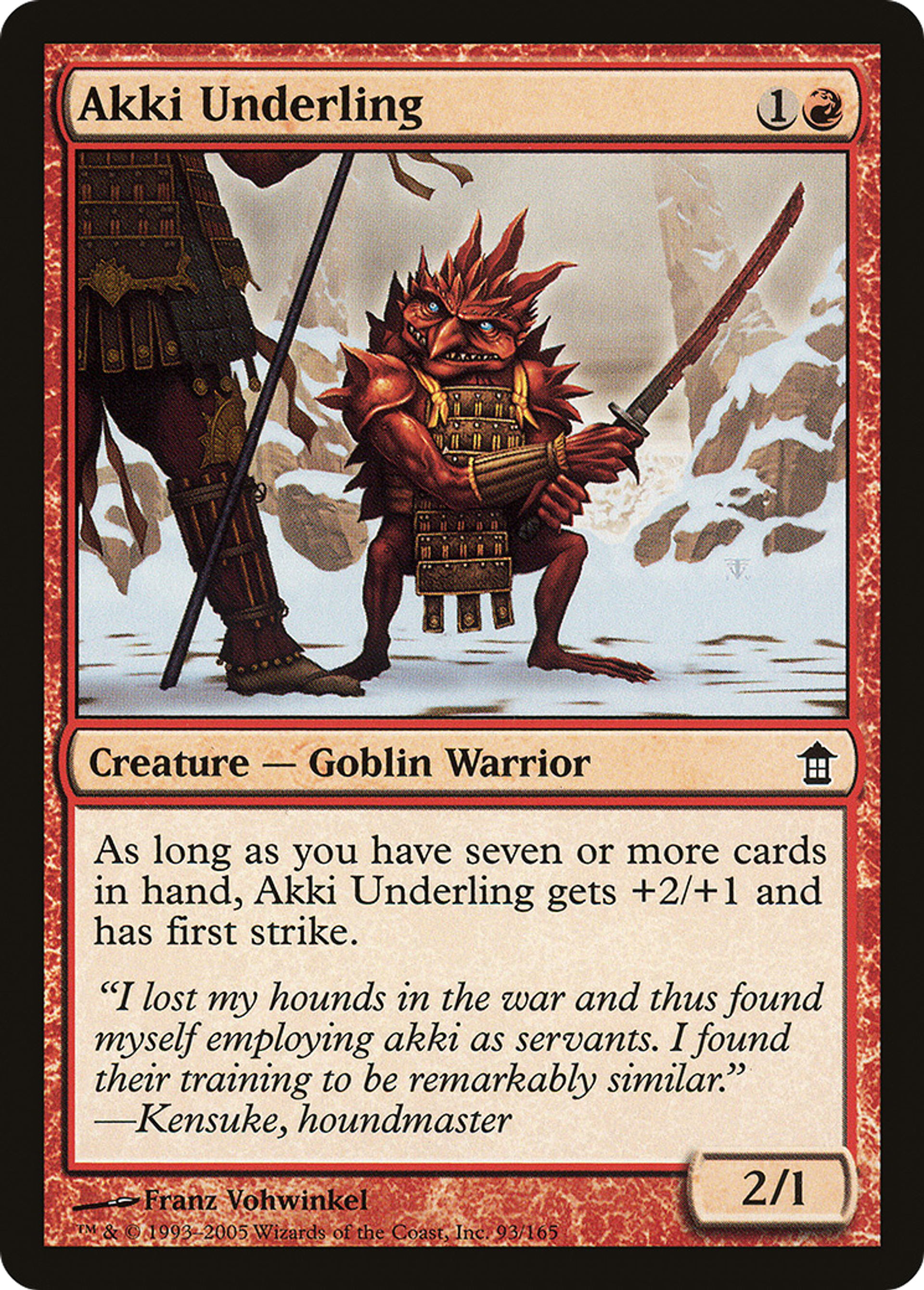 Sous-fifre akki — Saviors of Kamigawa — Magic: The Gathering