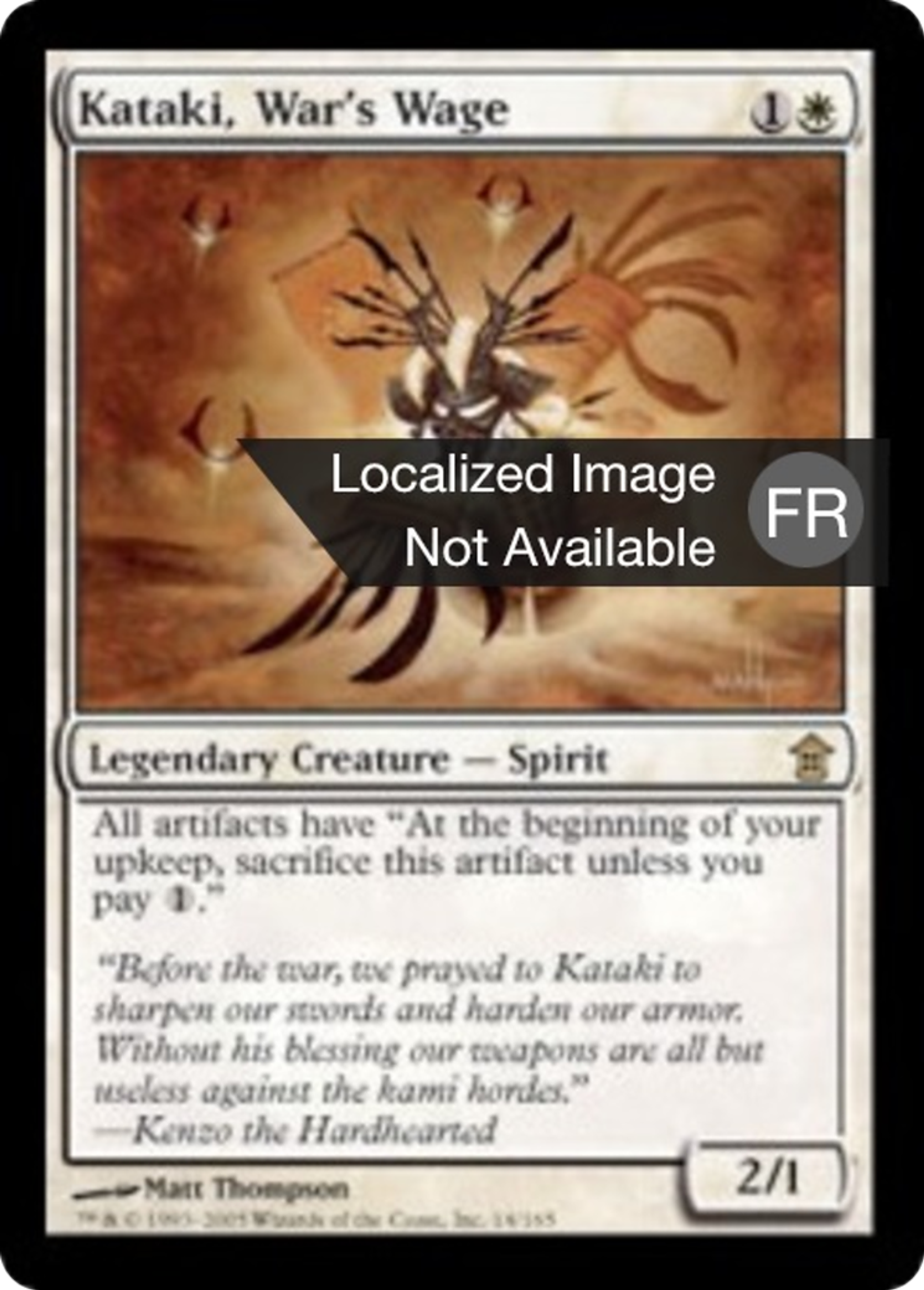 Kataki, tribut de la guerre — Saviors of Kamigawa — Magic: The Gathering
