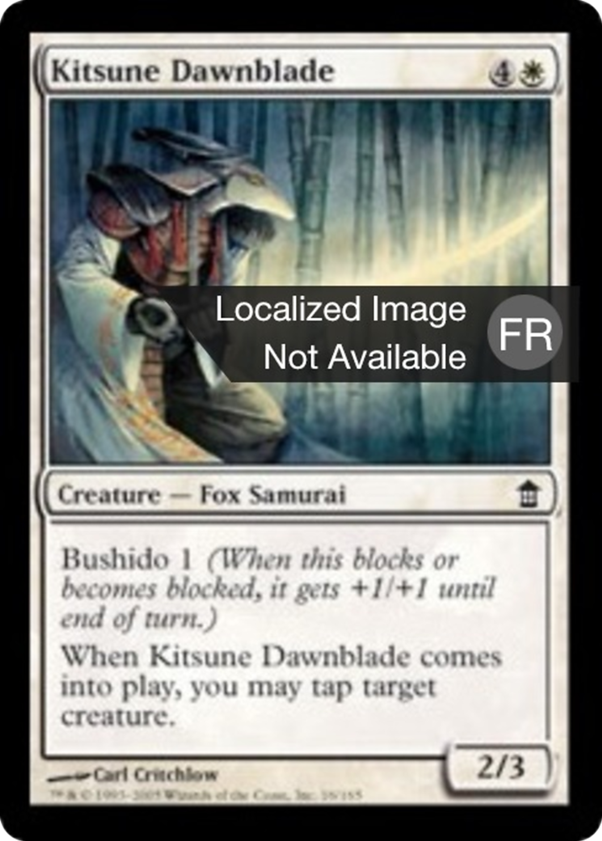 Aubelame kitsune — Saviors of Kamigawa — Magic: The Gathering