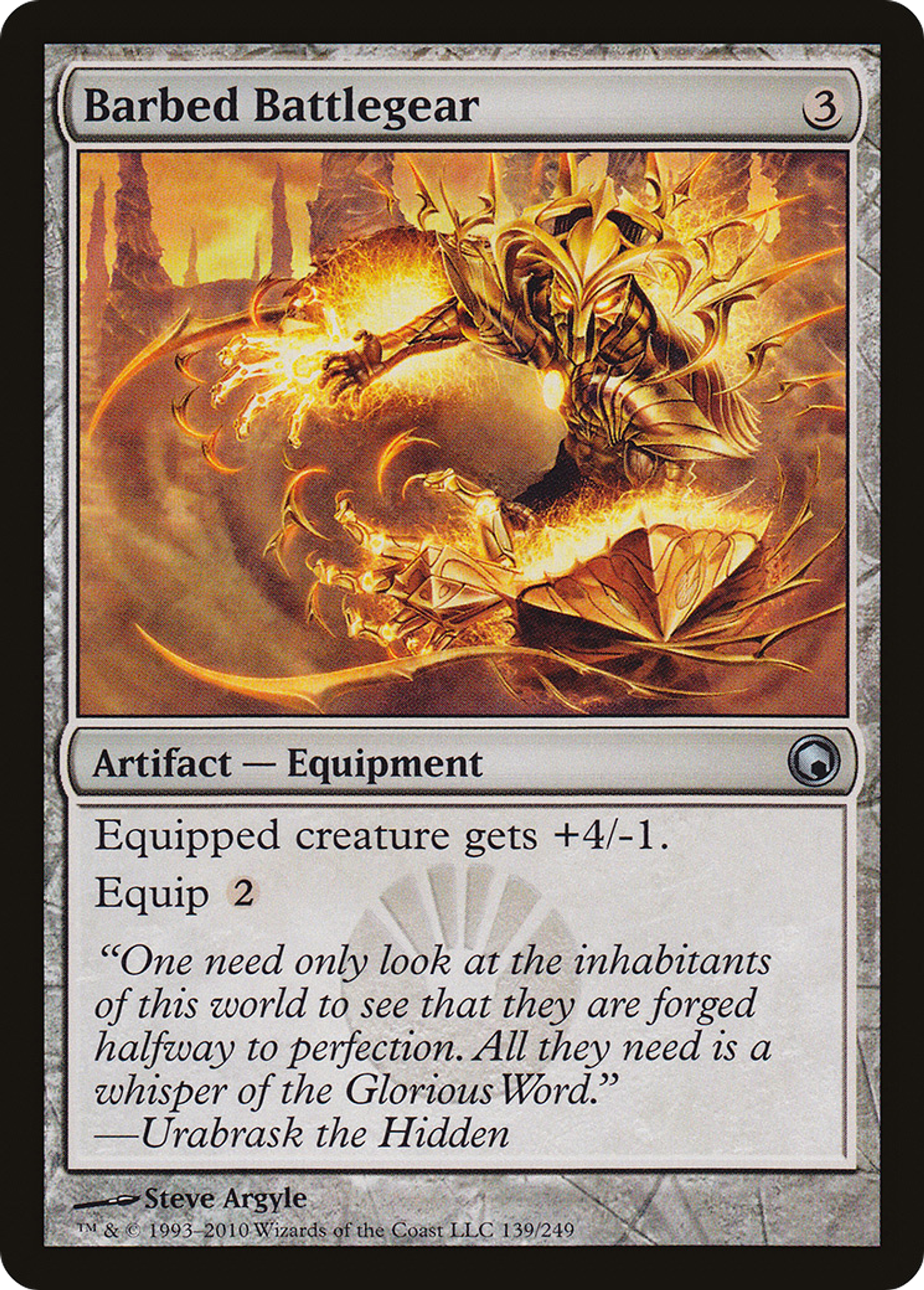 Barbed Battlegear — Scars of Mirrodin — Magic: The Gathering