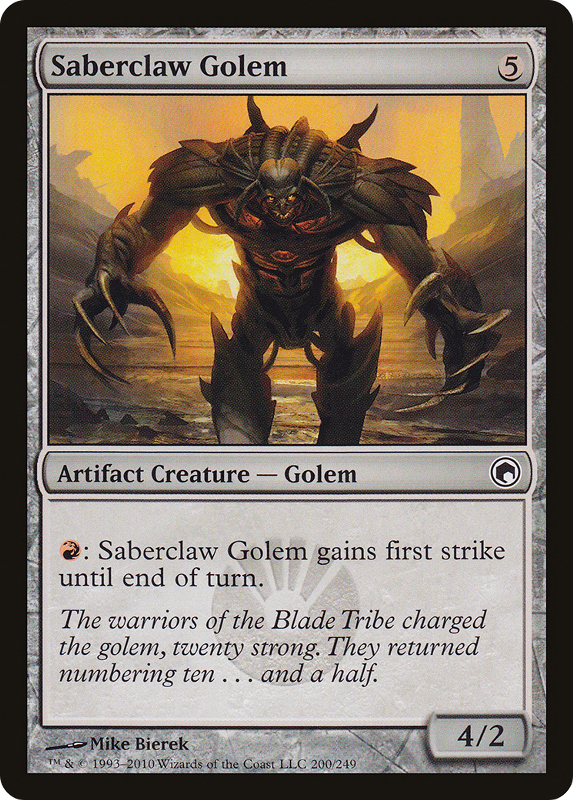 Saberclaw Golem — Scars of Mirrodin — Magic: The Gathering
