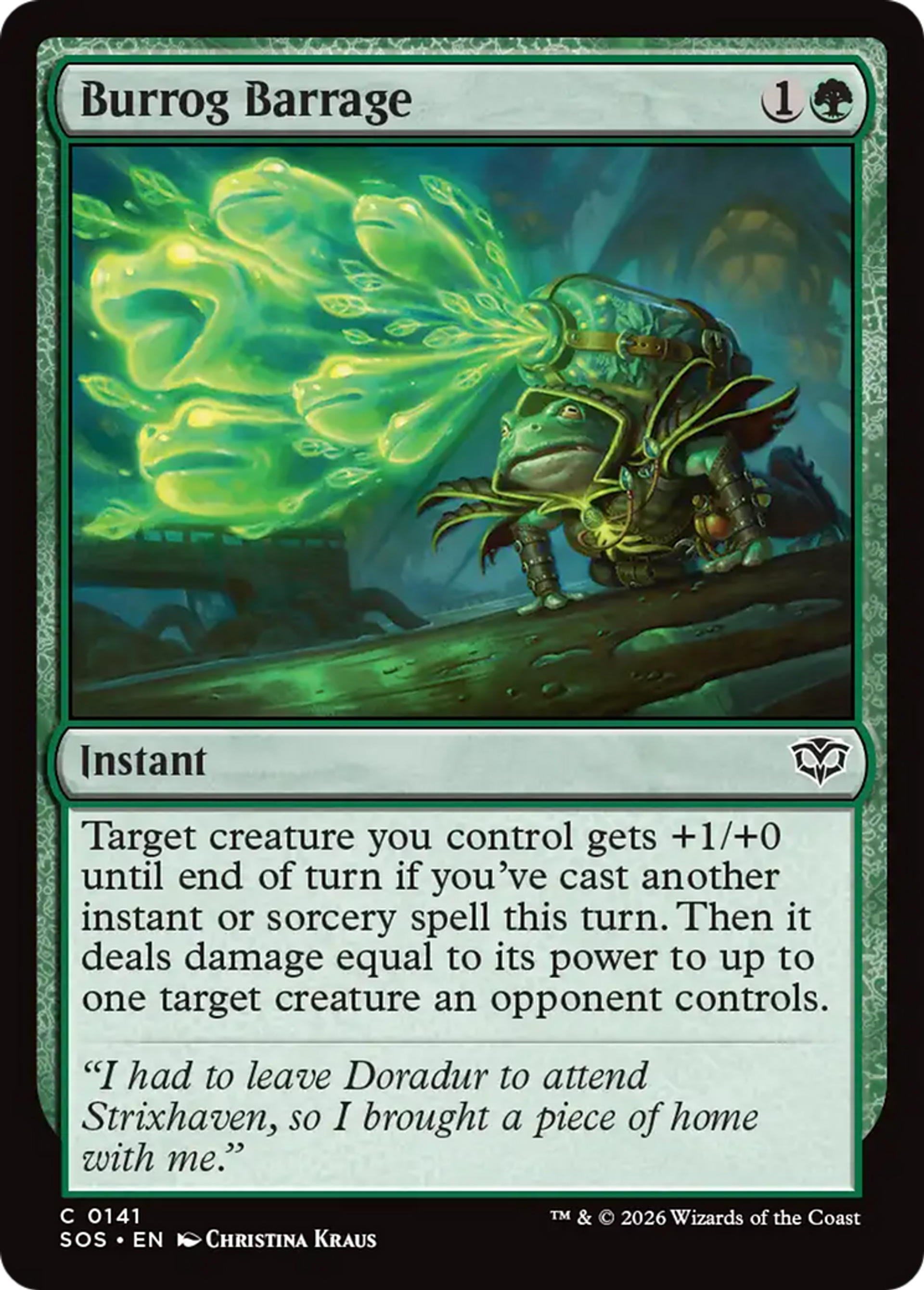 Barrage burrog — Secrets of Strixhaven — Magic: The Gathering
