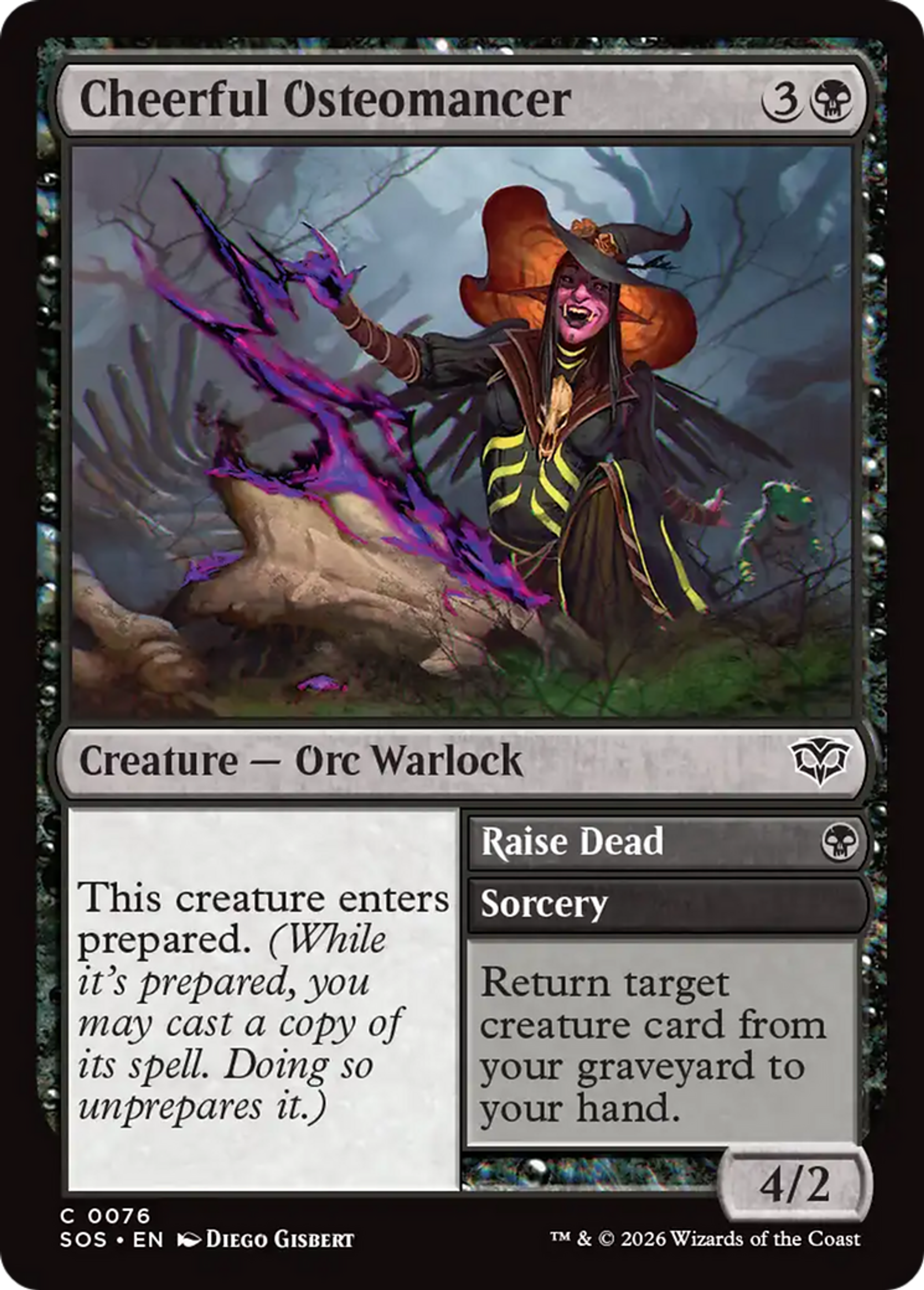 Cheerful Osteomancer // Raise Dead — Secrets of Strixhaven — Magic: The Gathering