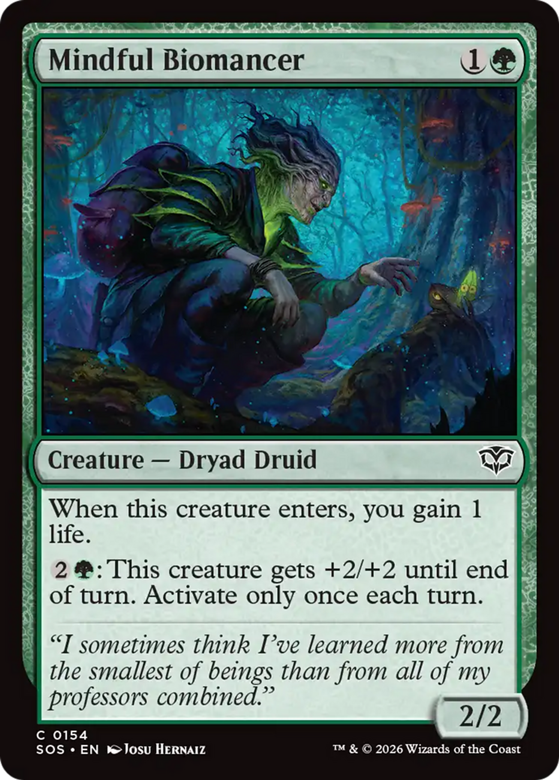 Biomancien attentif — Secrets of Strixhaven — Magic: The Gathering