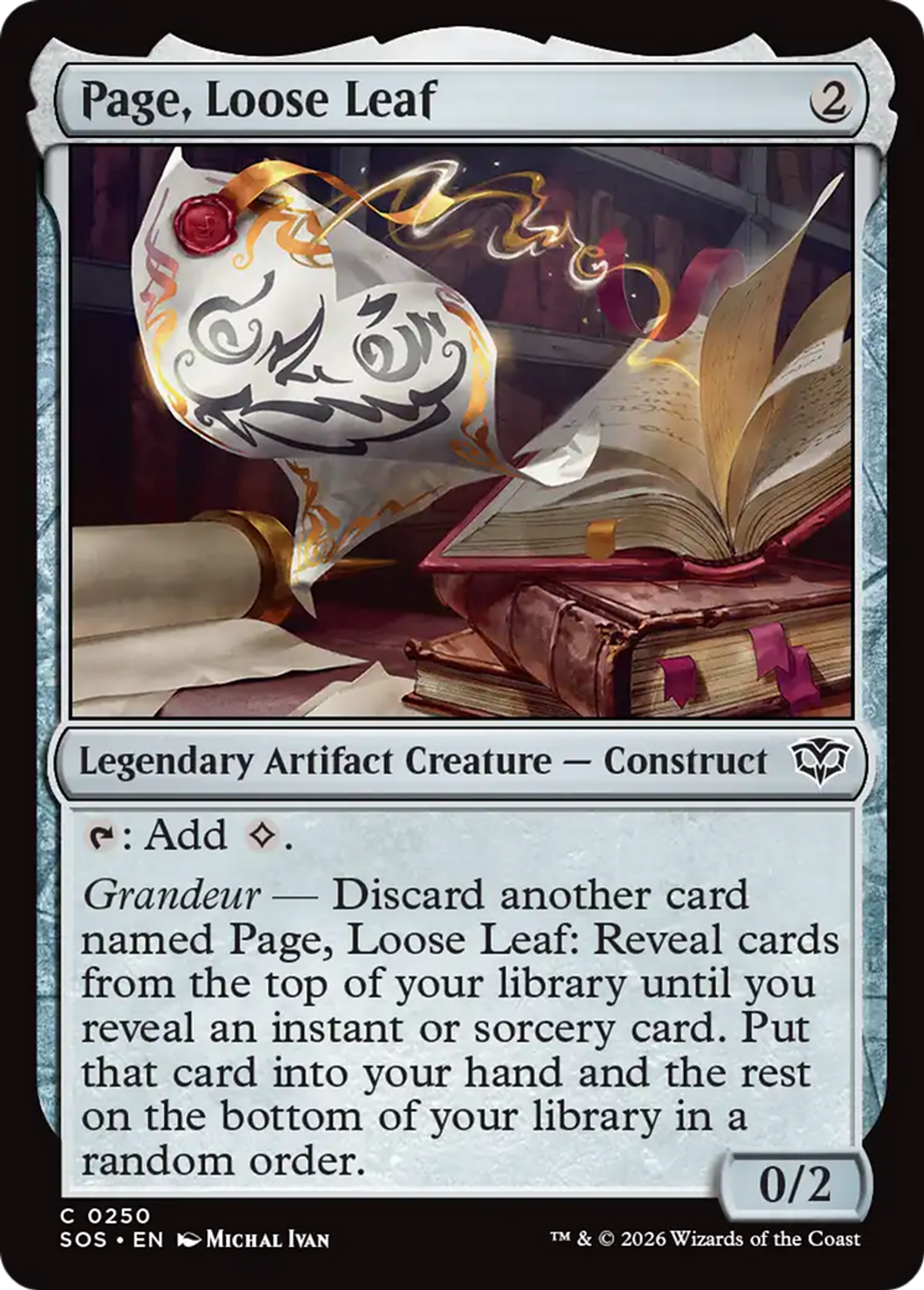 Page, Loose Leaf — Secrets of Strixhaven — Magic: The Gathering