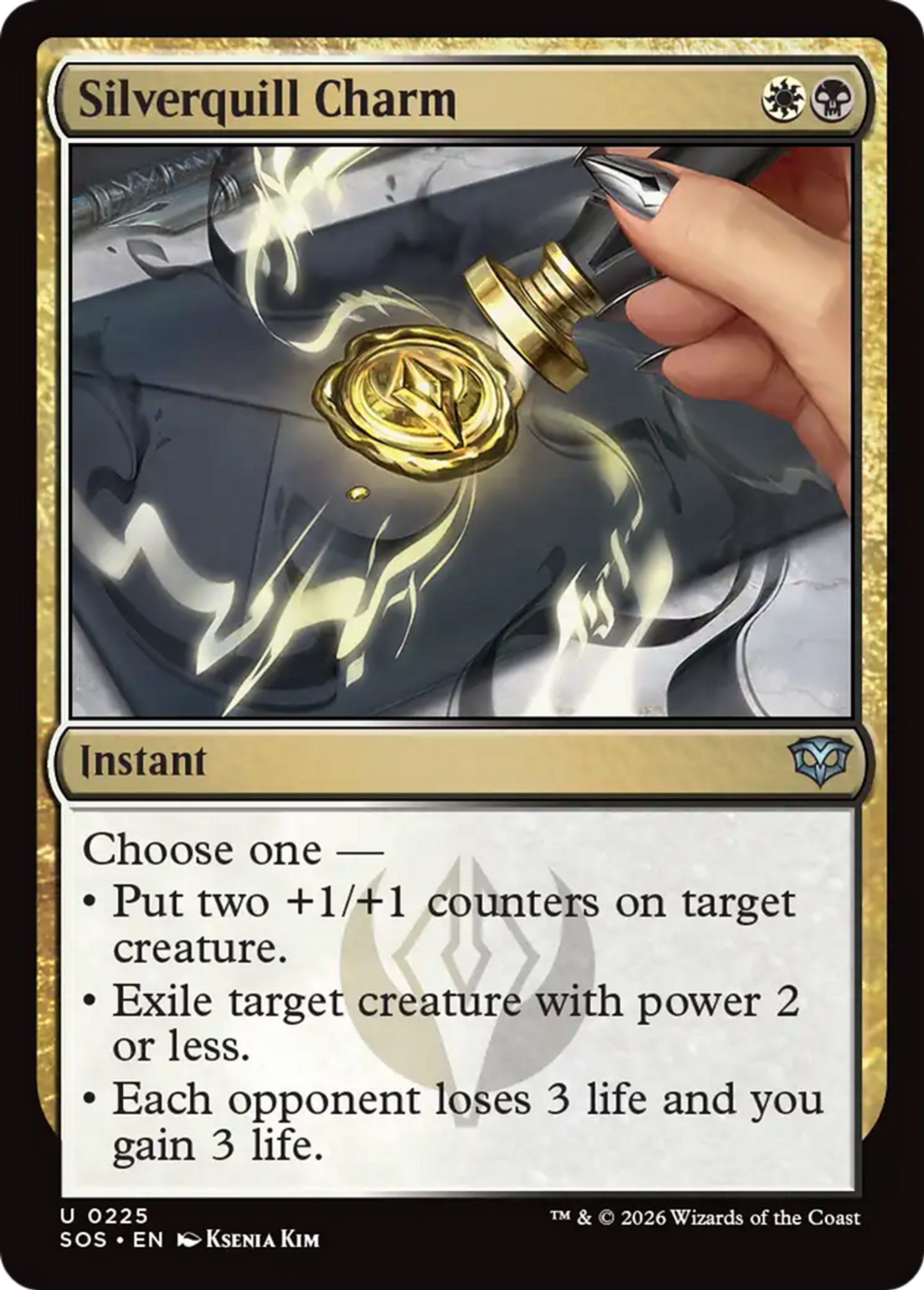Charme de Plumargent — Secrets of Strixhaven — Magic: The Gathering