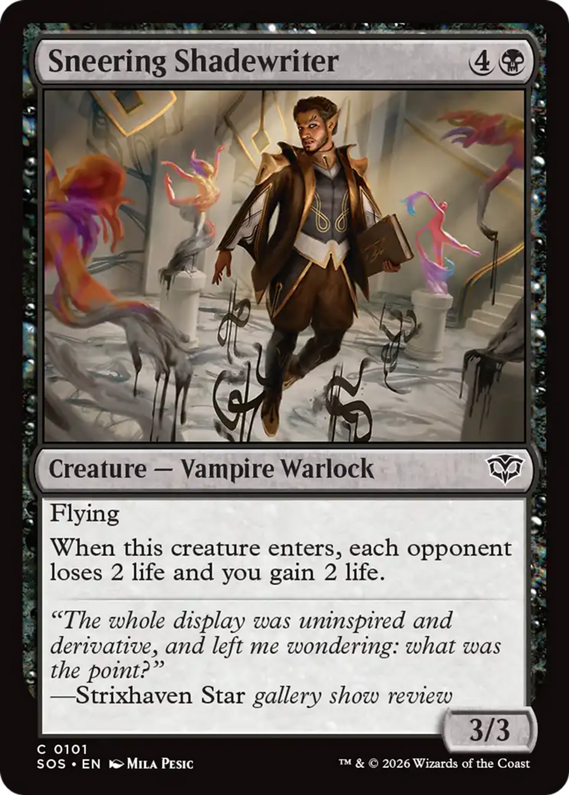 Sneering Shadewriter — Secrets of Strixhaven — Magic: The Gathering