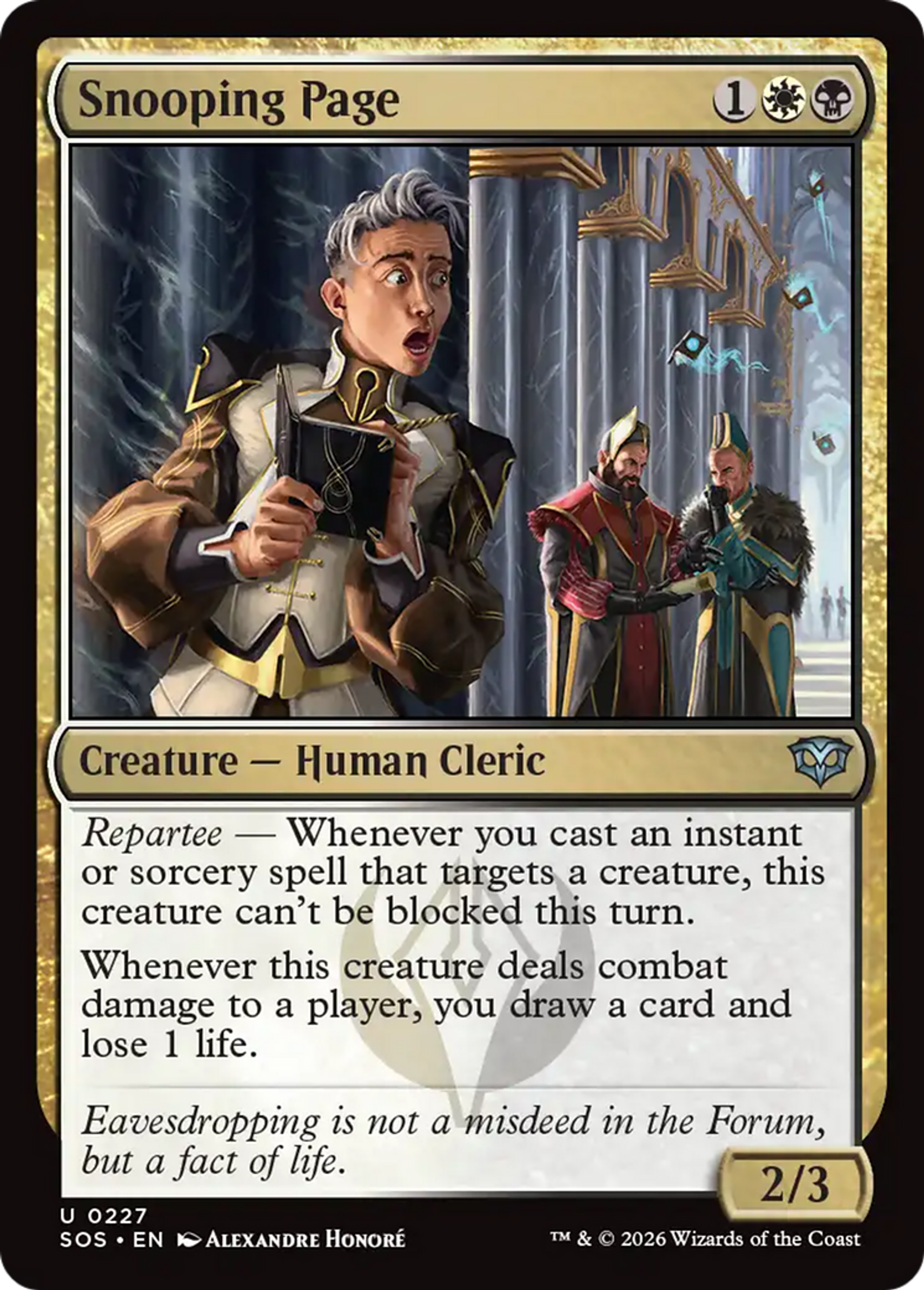 Page curieuse — Secrets of Strixhaven — Magic: The Gathering
