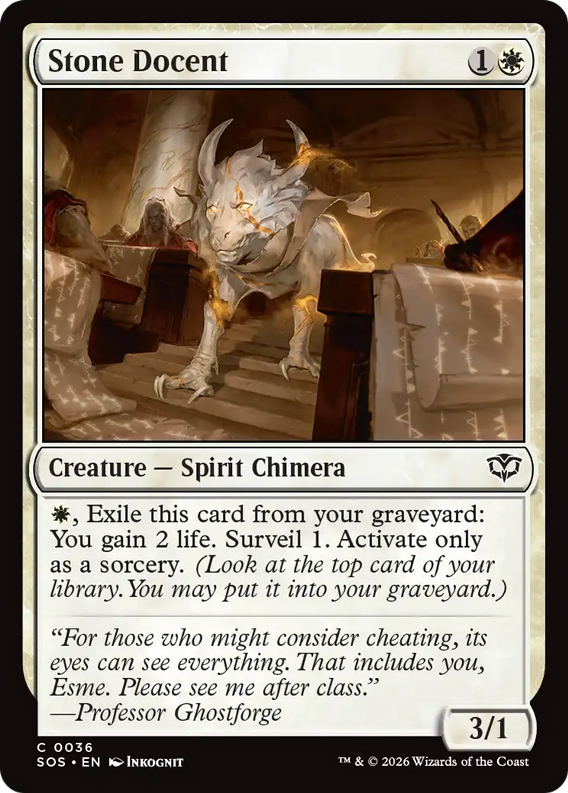 Professeur de pierre — Secrets of Strixhaven — Magic: The Gathering
