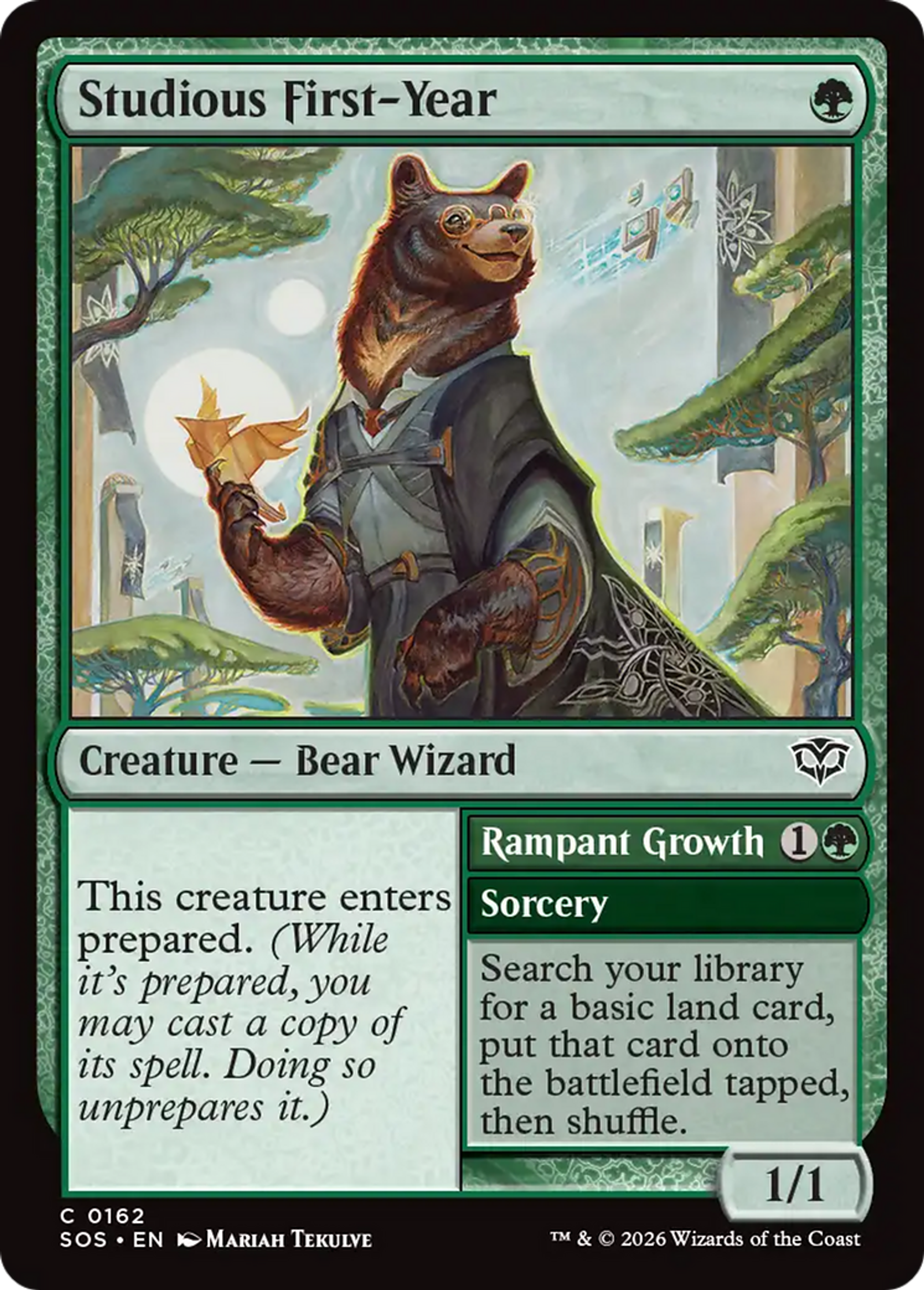 Studious First-Year // Rampant Growth — Secrets of Strixhaven — Magic: The Gathering