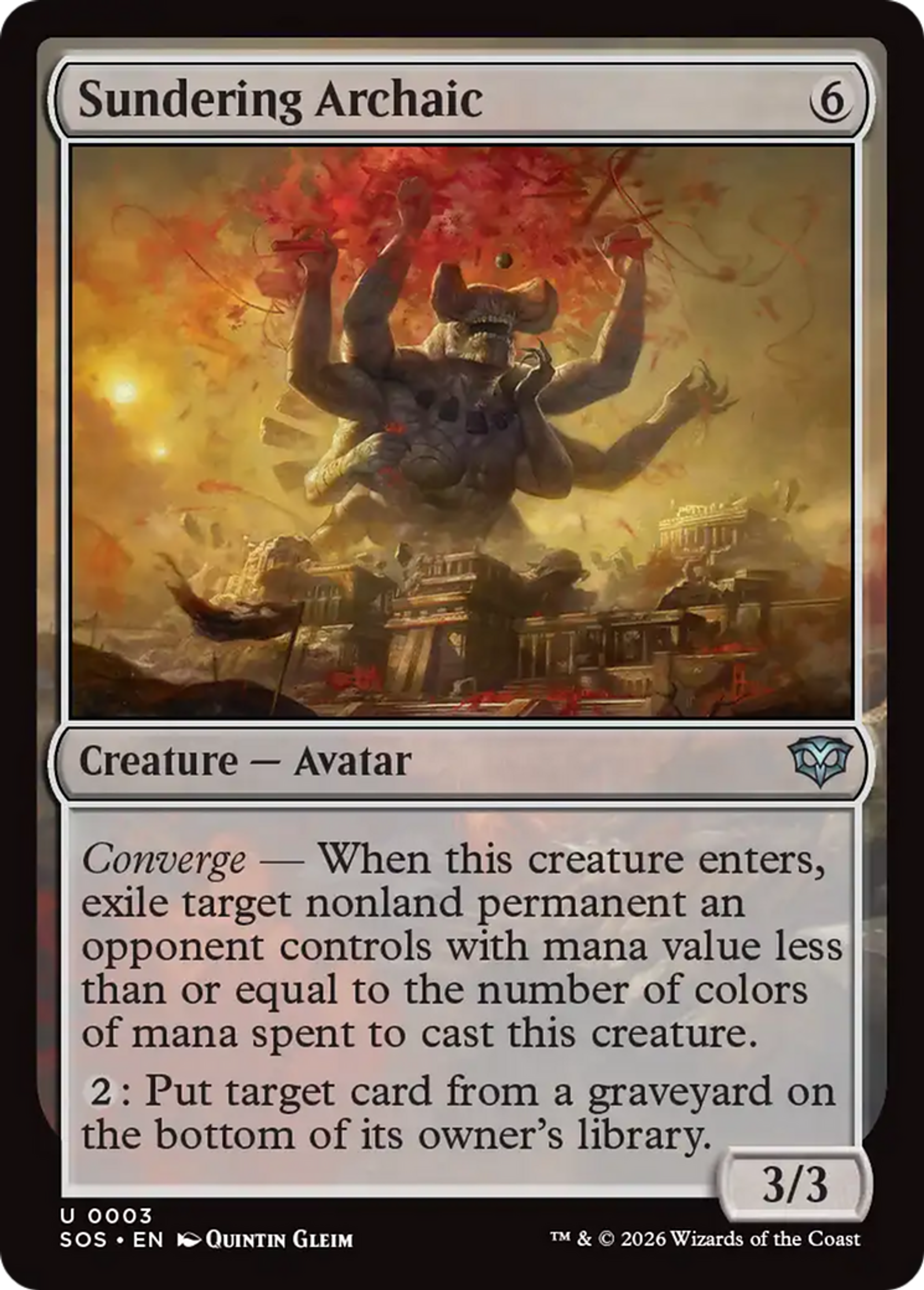 Sundering Archaic — Secrets of Strixhaven — Magic: The Gathering