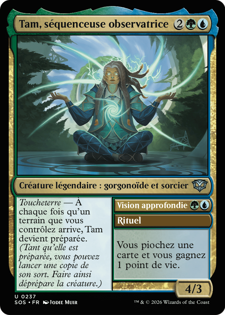 Tam, séquenceuse observatrice // Deep Sight — Secrets of Strixhaven — Magic: The Gathering