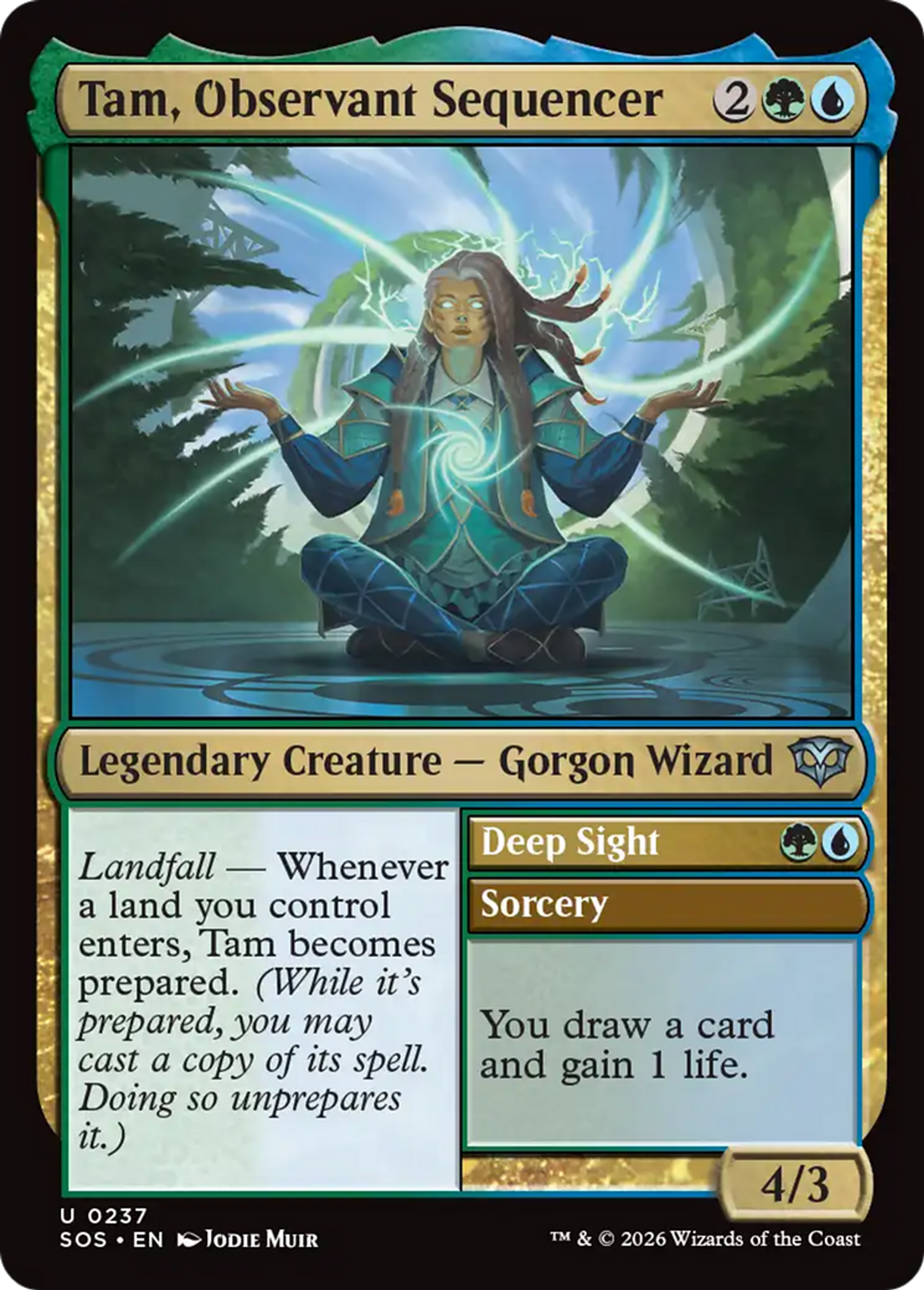 Tam, Observant Sequencer // Deep Sight — Secrets of Strixhaven — Magic: The Gathering