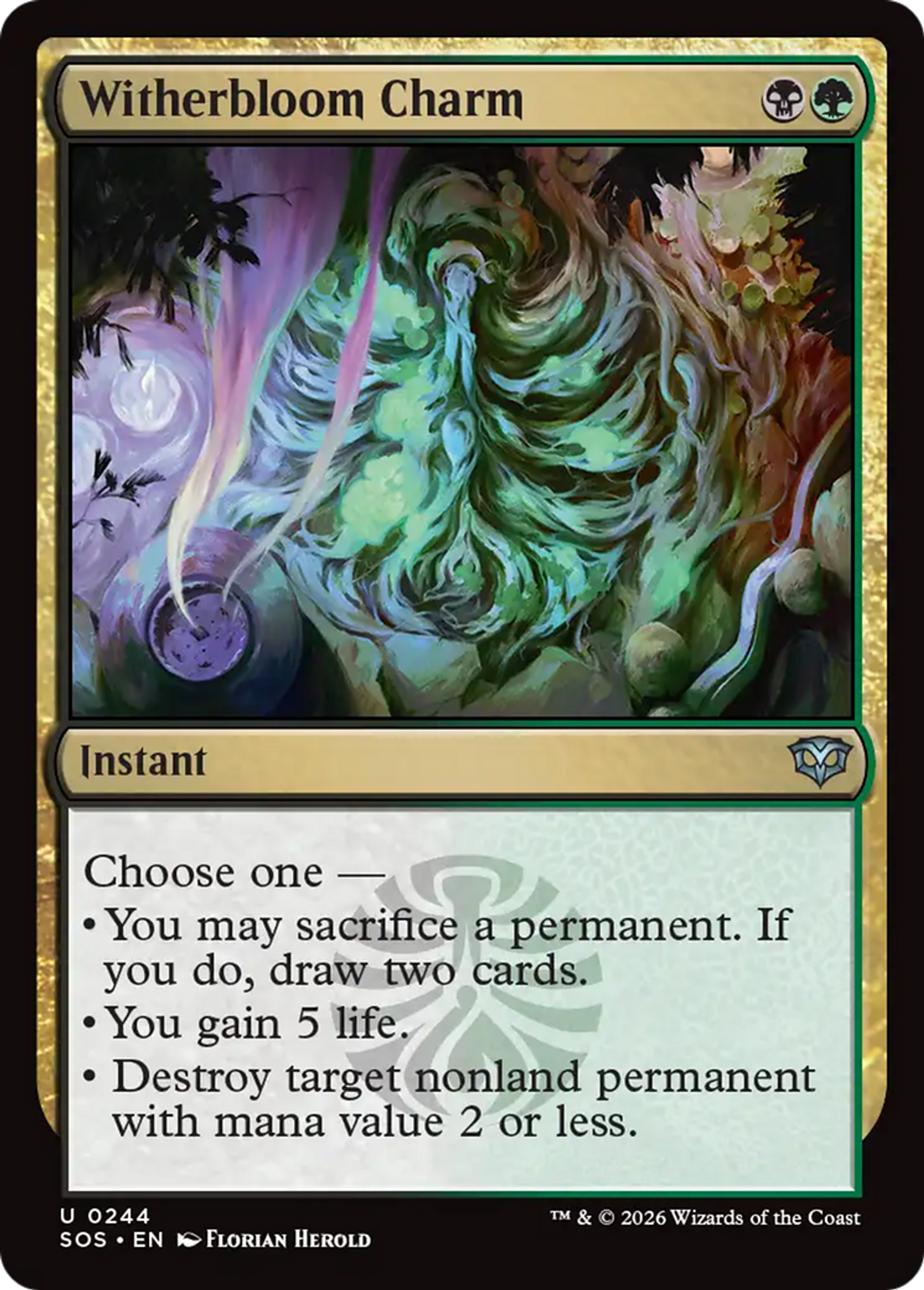 Witherbloom Charm — Secrets of Strixhaven — Magic: The Gathering