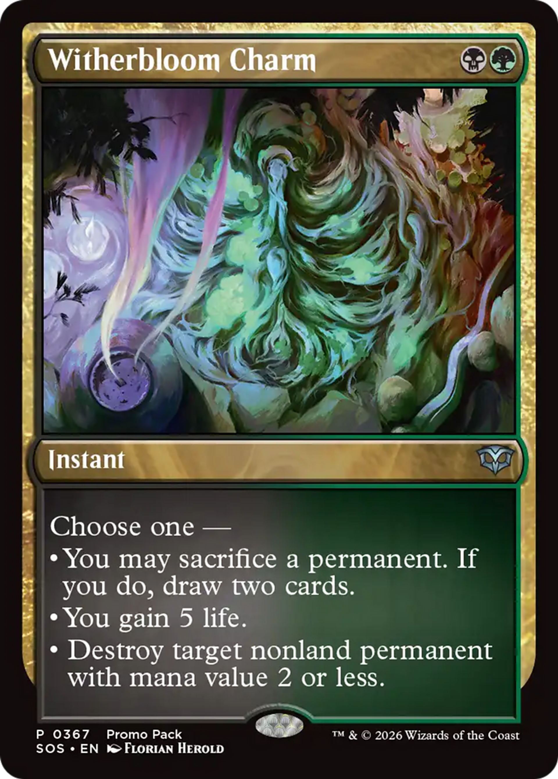 Witherbloom Charm — Secrets of Strixhaven — Magic: The Gathering