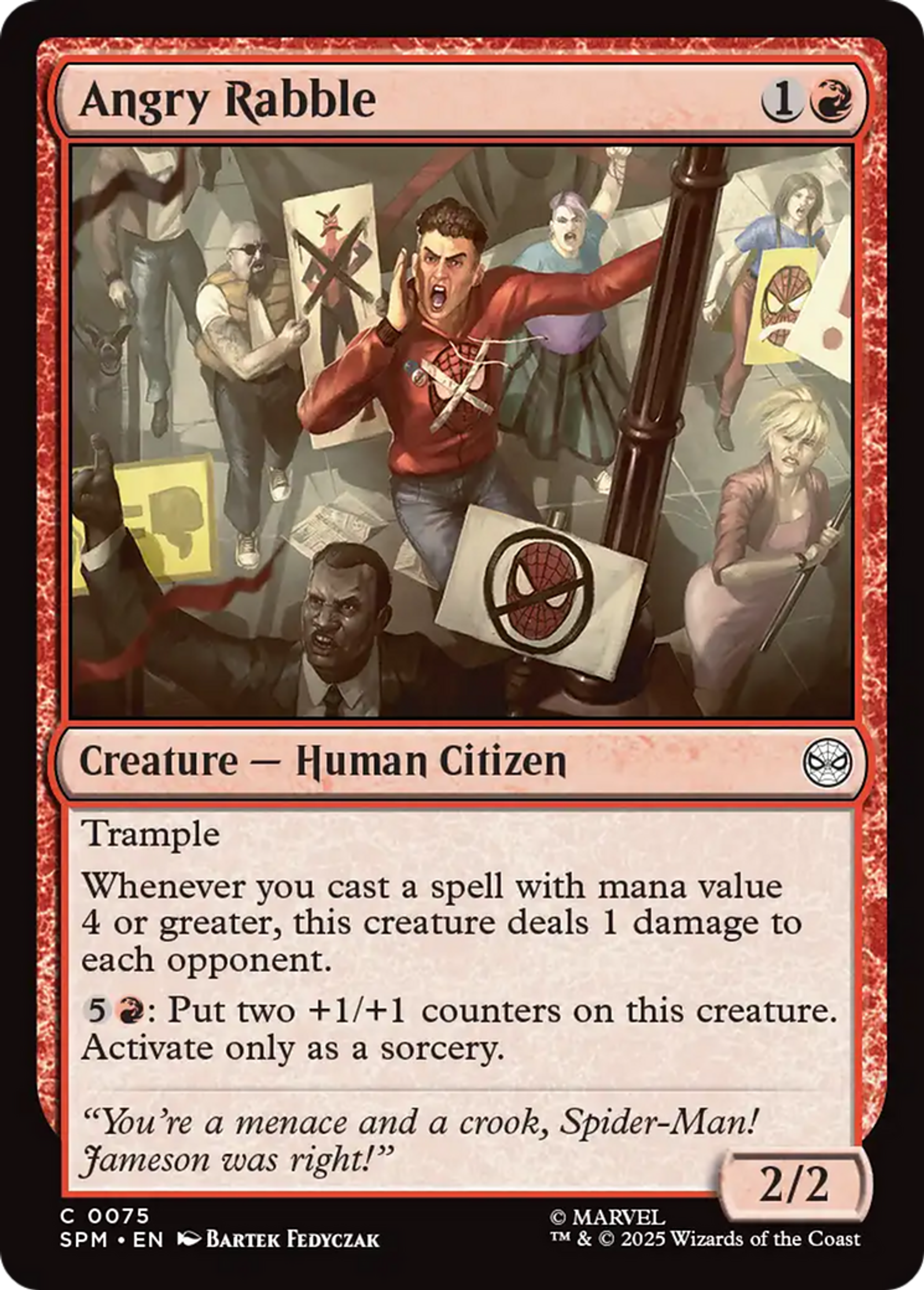 Angry Rabble — Marvel's Spider-Man — Magic: The Gathering
