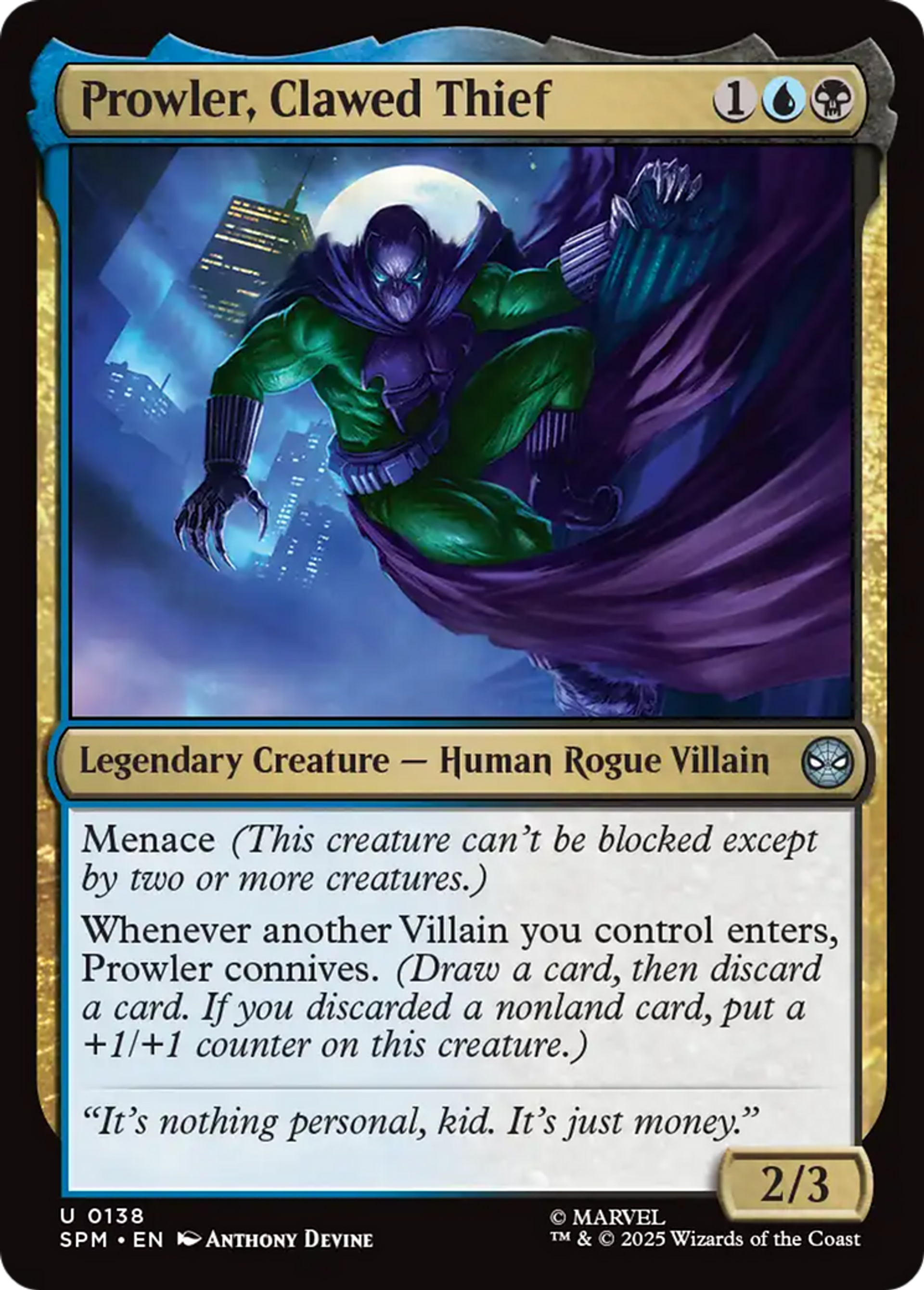 Prowler, Clawed Thief — Marvel's Spider-Man — Magic: The Gathering