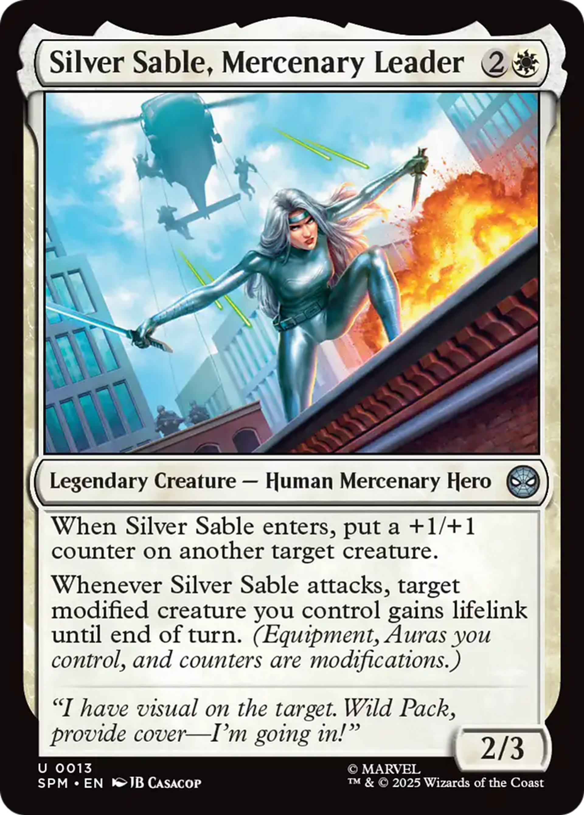 Silver Sable, cheffe mercenaire — Marvel's Spider-Man — Magic: The Gathering
