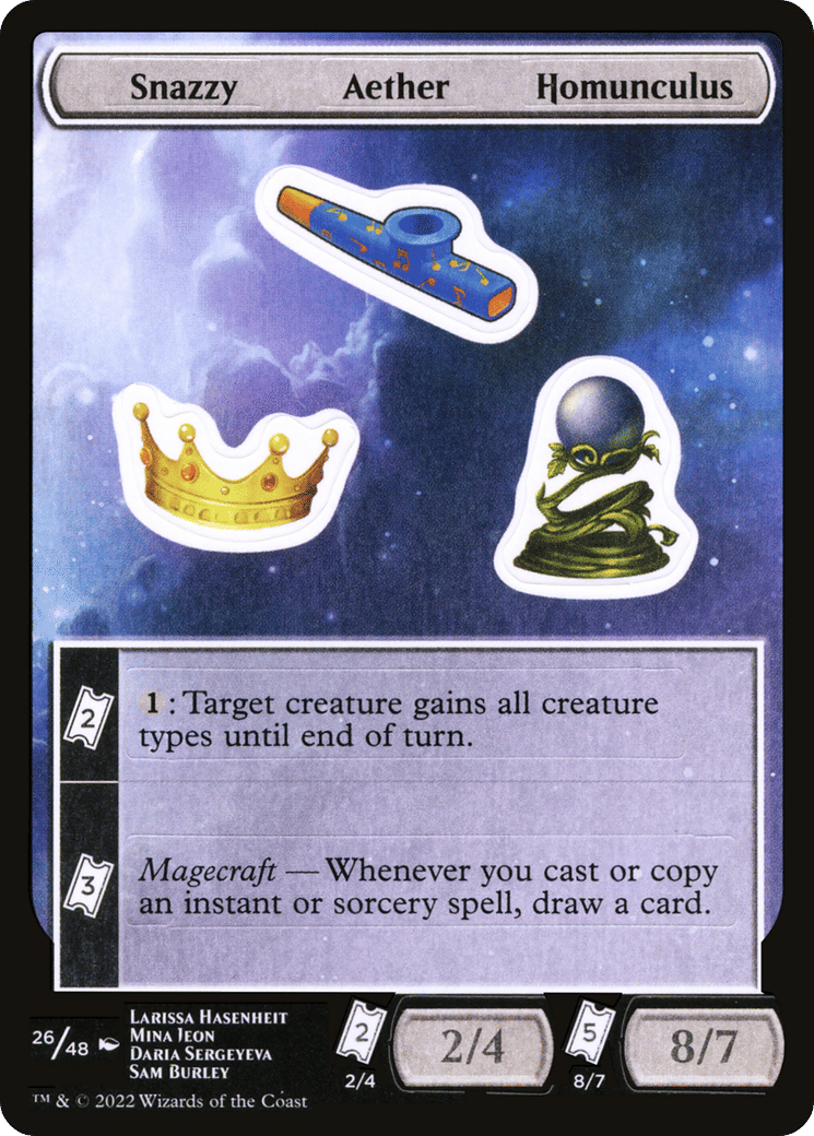 Snazzy Aether Homunculus — Unfinity Sticker Sheets — Magic: The Gathering