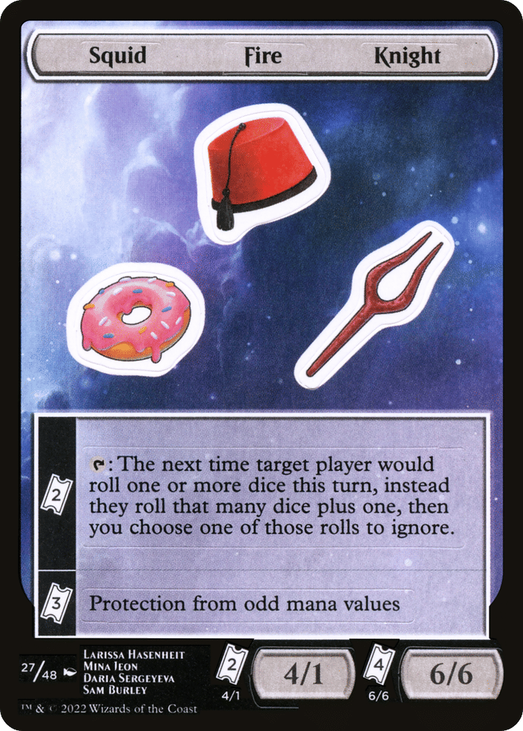Squid Fire Knight — Unfinity Sticker Sheets — Magic: The Gathering