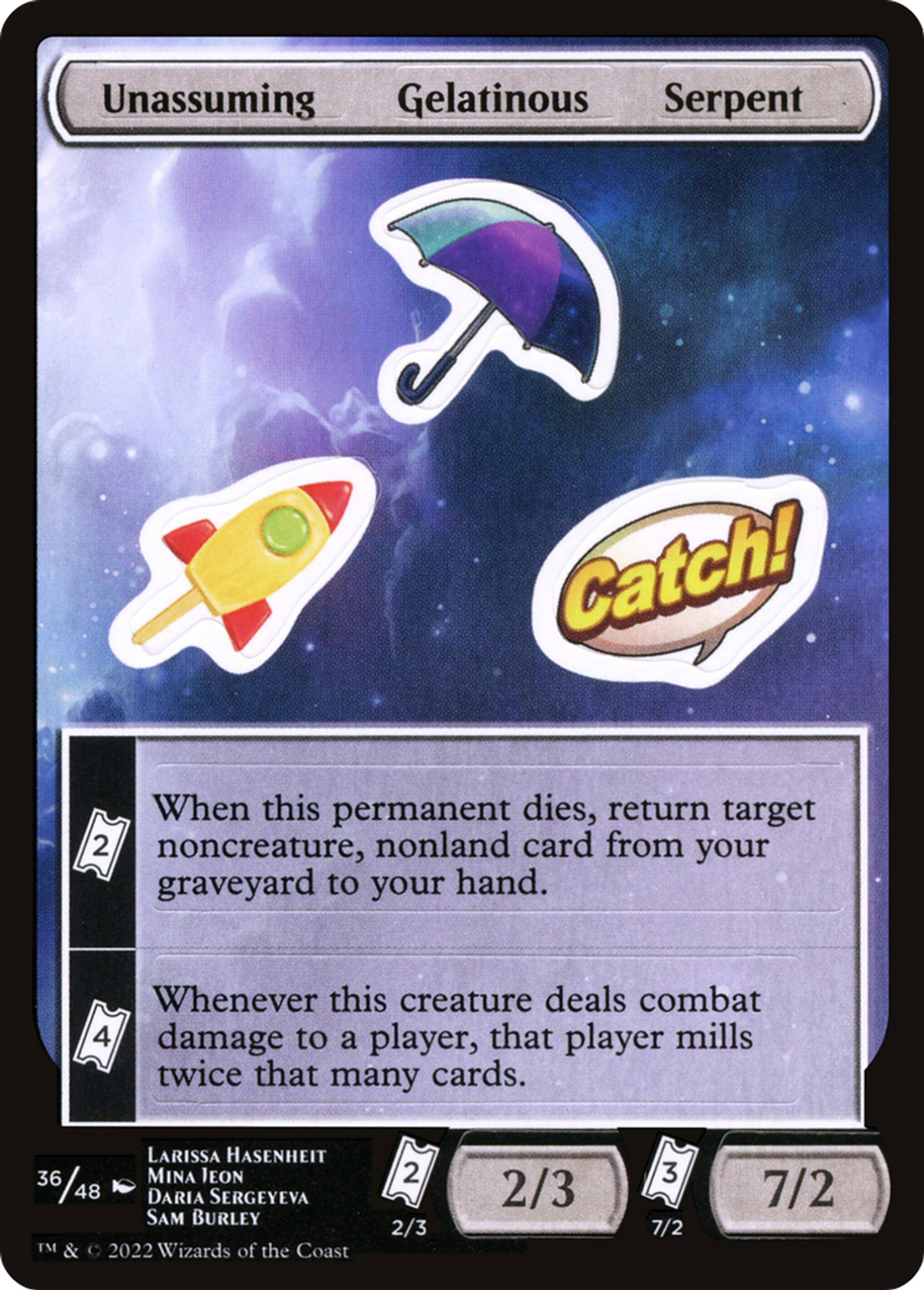 Unassuming Gelatinous Serpent — Unfinity Sticker Sheets — Magic: The Gathering