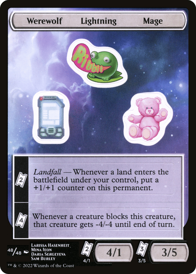 Werewolf Lightning Mage — Unfinity Sticker Sheets — Magic: The Gathering