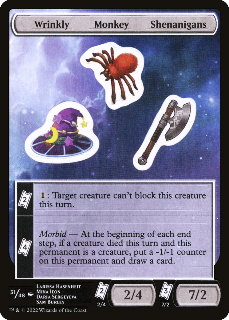Wrinkly Monkey Shenanigans — Unfinity Sticker Sheets — Magic: The Gathering