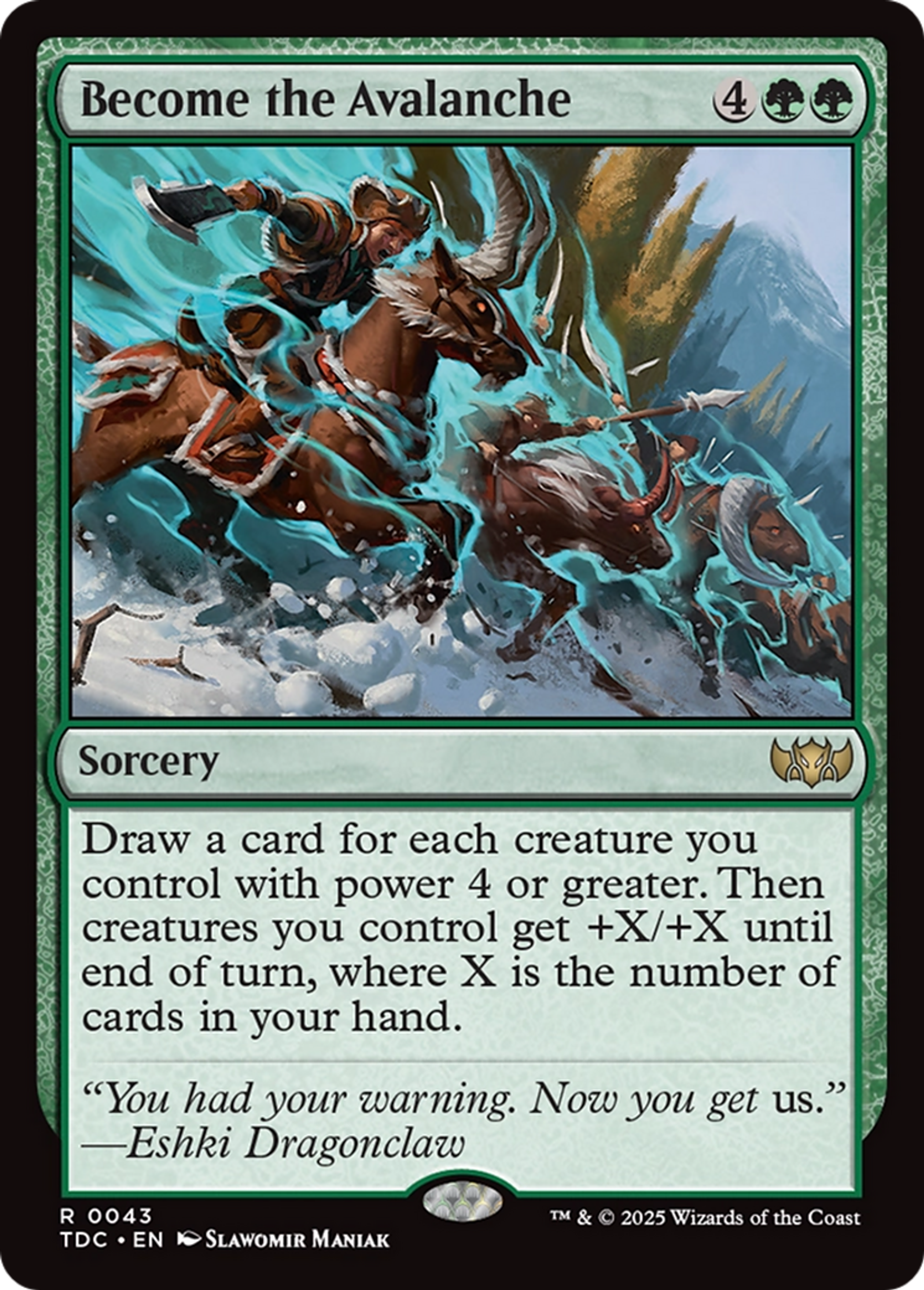 Ne faire qu'un avec l'avalanche — Tarkir: Dragonstorm Commander — Magic: The Gathering