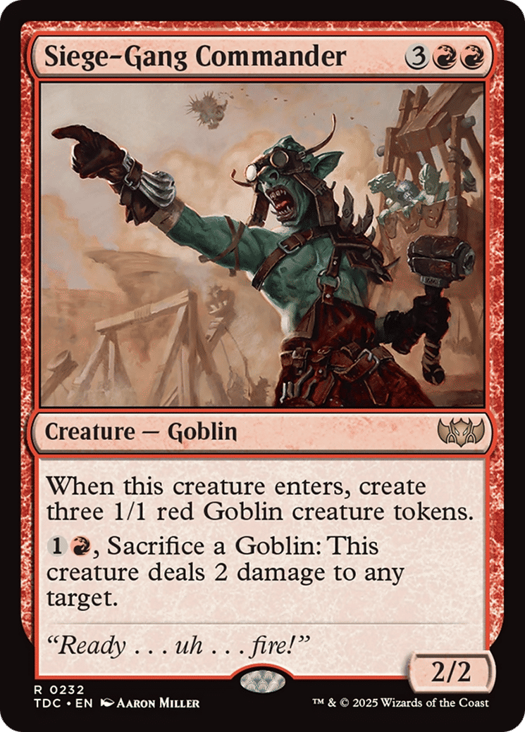 Siege-Gang Commander — Tarkir: Dragonstorm Commander — Magic: The Gathering