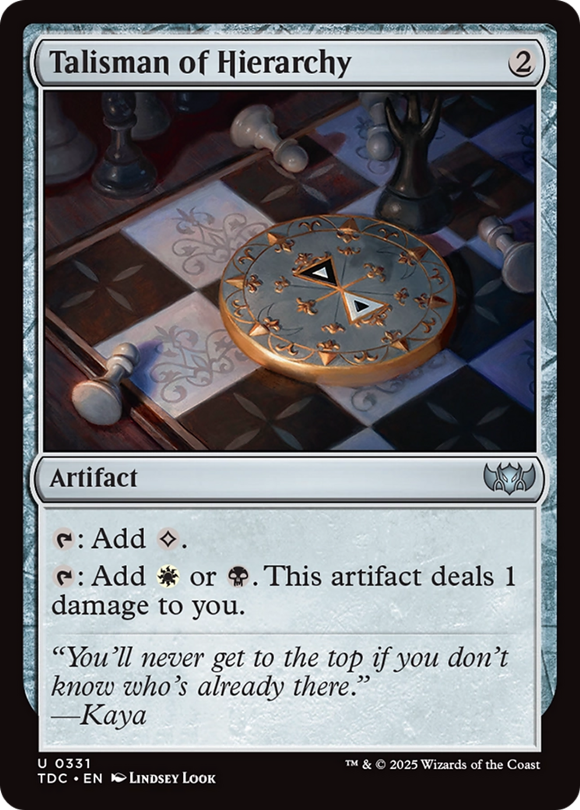 Talisman de hiérarchie — Tarkir: Dragonstorm Commander — Magic: The Gathering