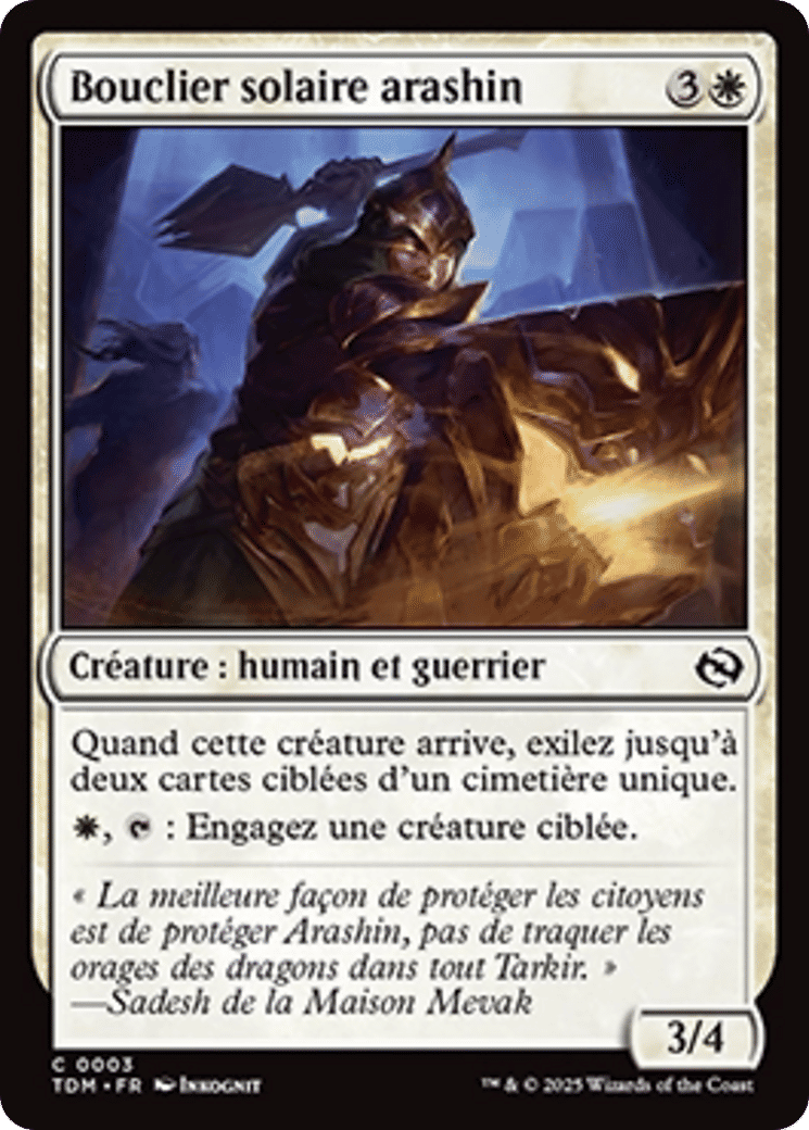 Bouclier solaire arashin — Tarkir: Dragonstorm — Magic: The Gathering
