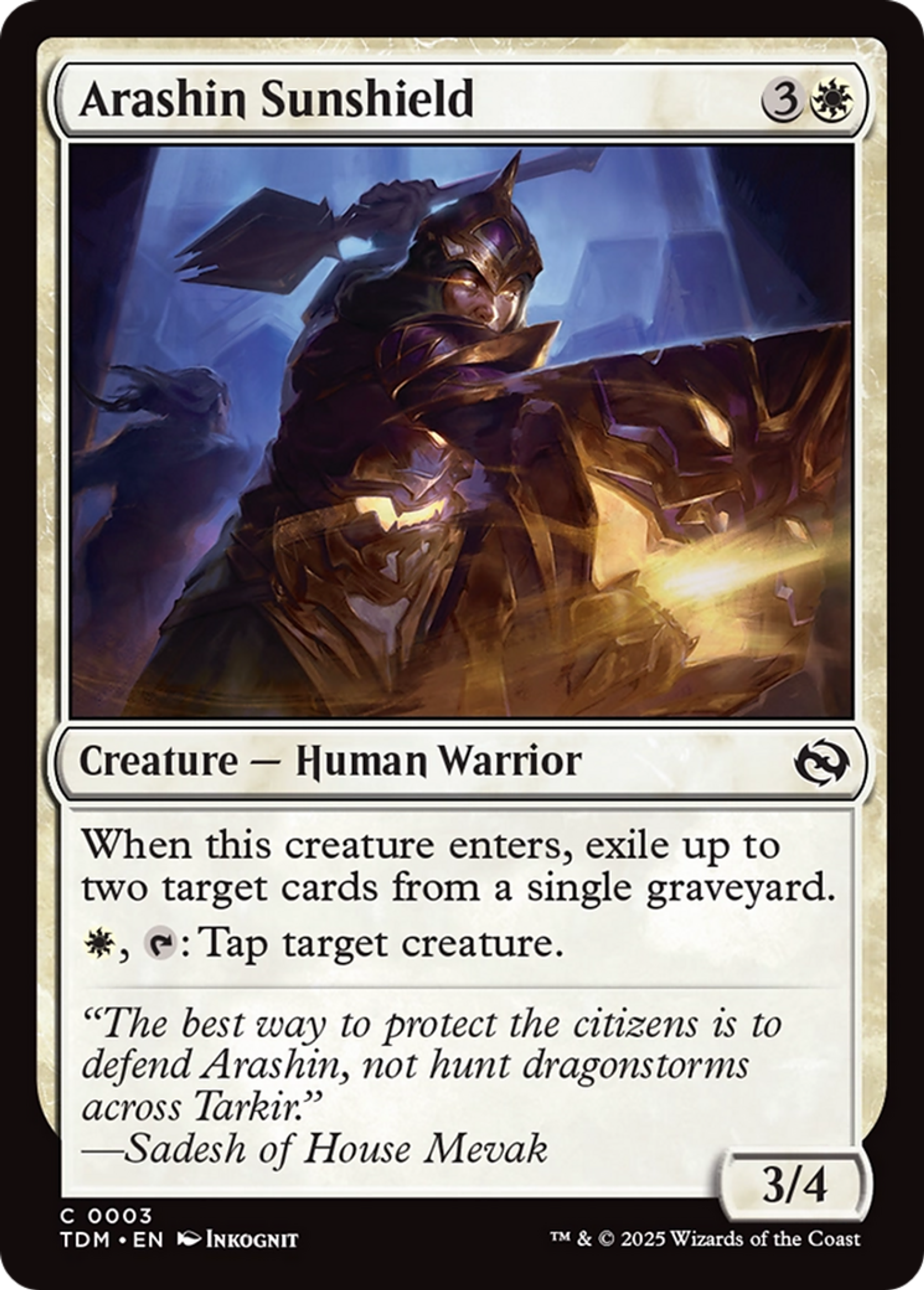Arashin Sunshield — Tarkir: Dragonstorm — Magic: The Gathering