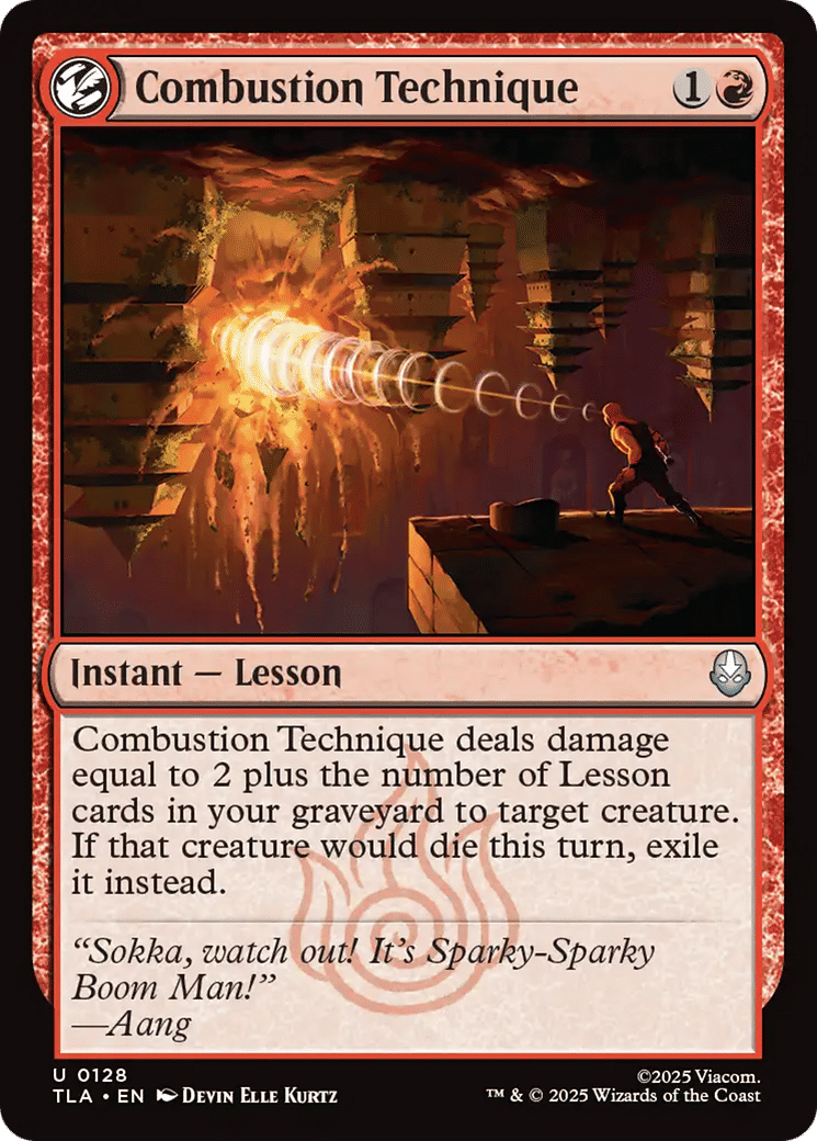 Combustion Technique — Avatar: The Last Airbender — Magic: The Gathering