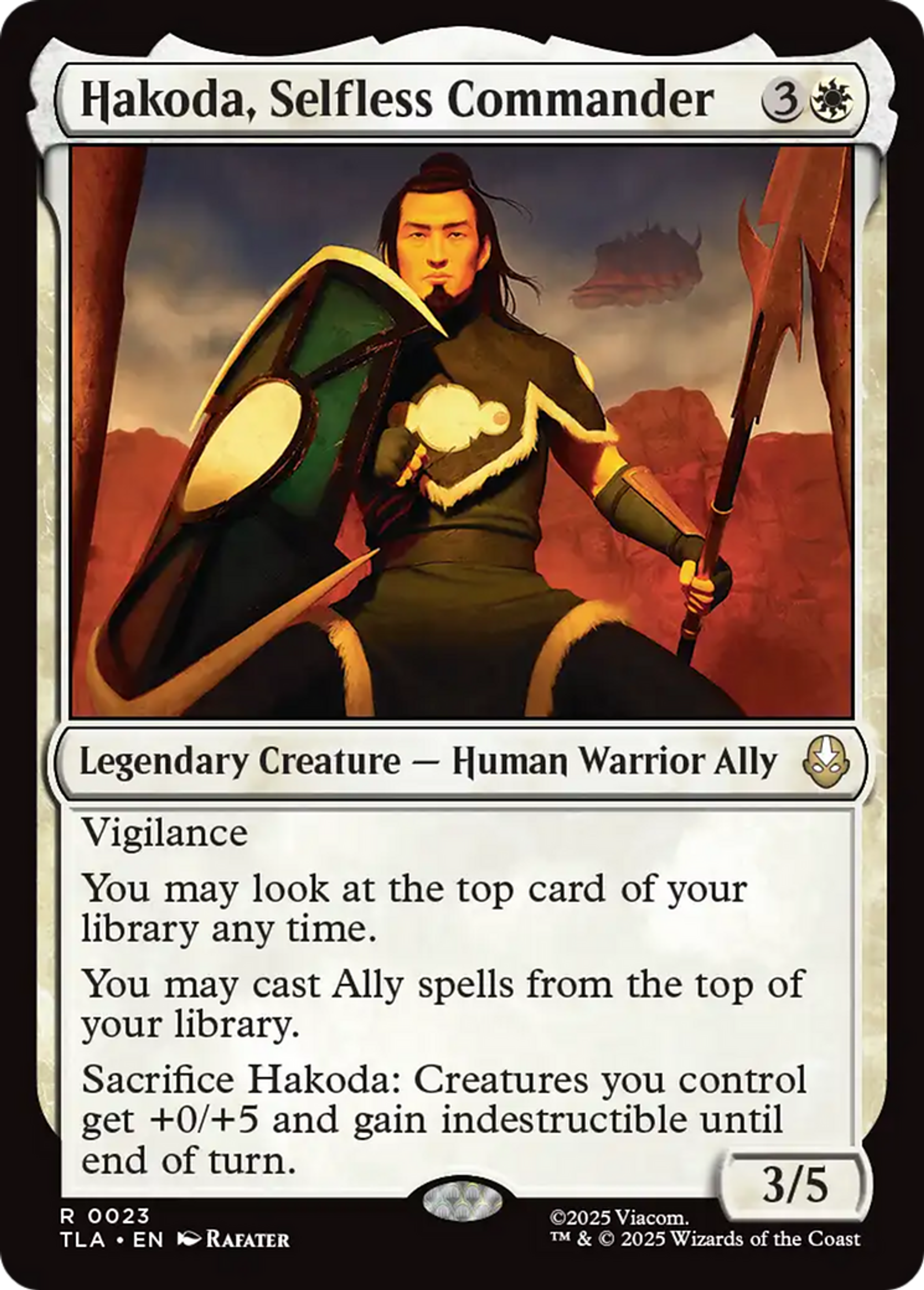 Hakoda, commandant dévoué — Avatar: The Last Airbender — Magic: The Gathering