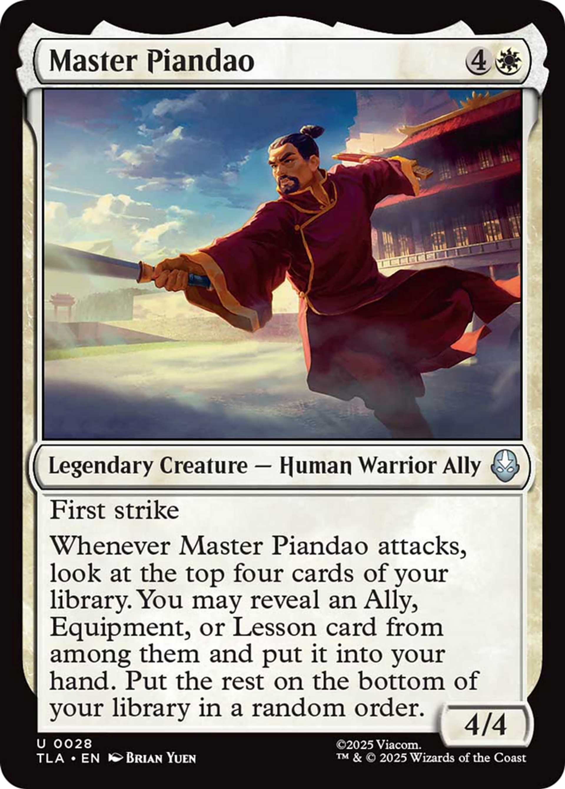 Master Piandao — Avatar: The Last Airbender — Magic: The Gathering