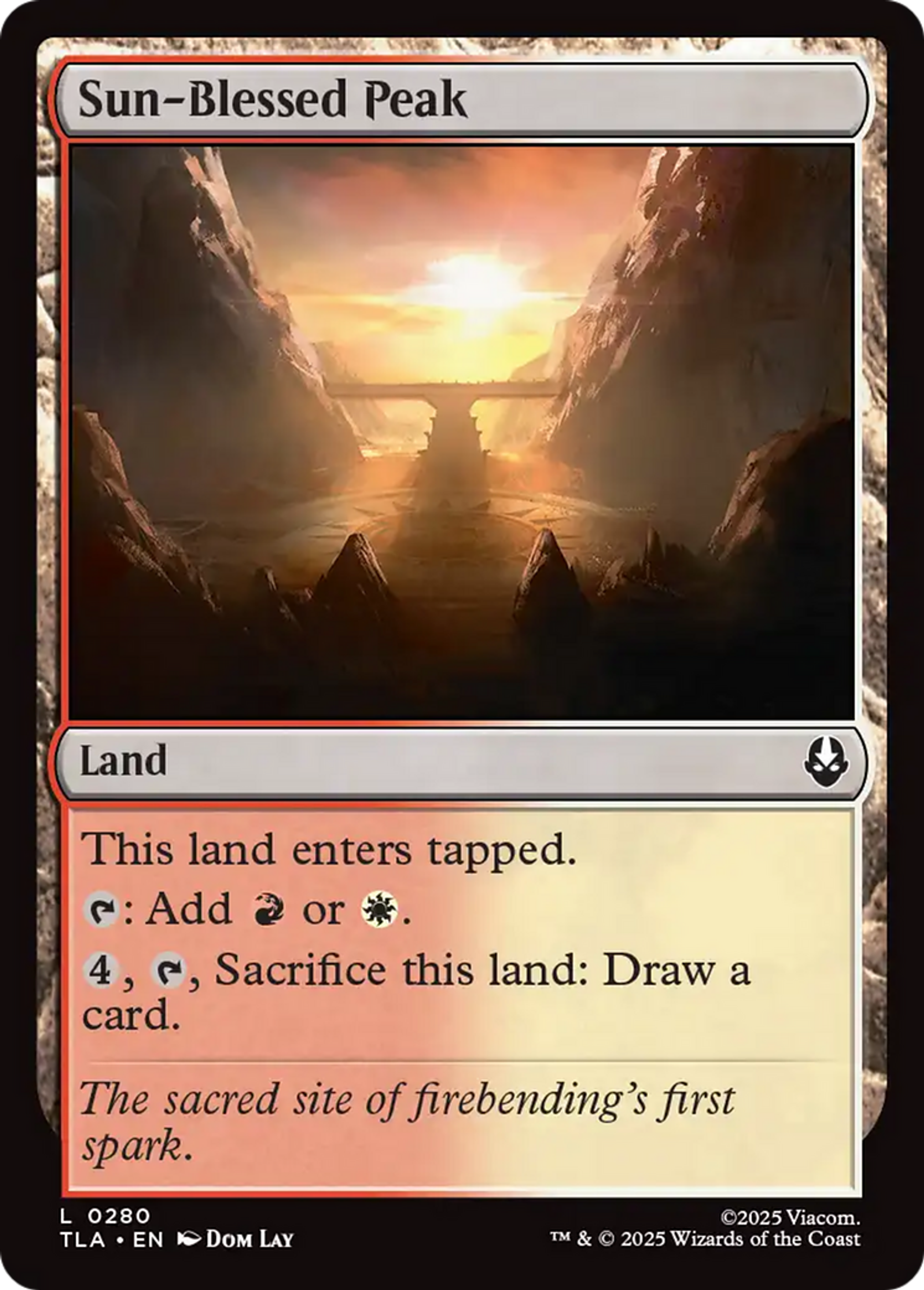 Sun-Blessed Peak — Avatar: The Last Airbender — Magic: The Gathering