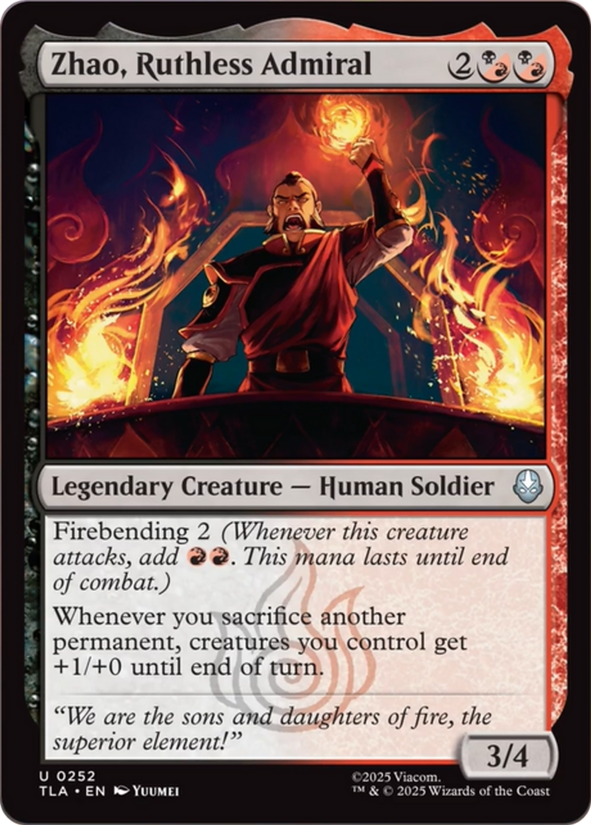 Zhao, Ruthless Admiral — Avatar: The Last Airbender — Magic: The Gathering