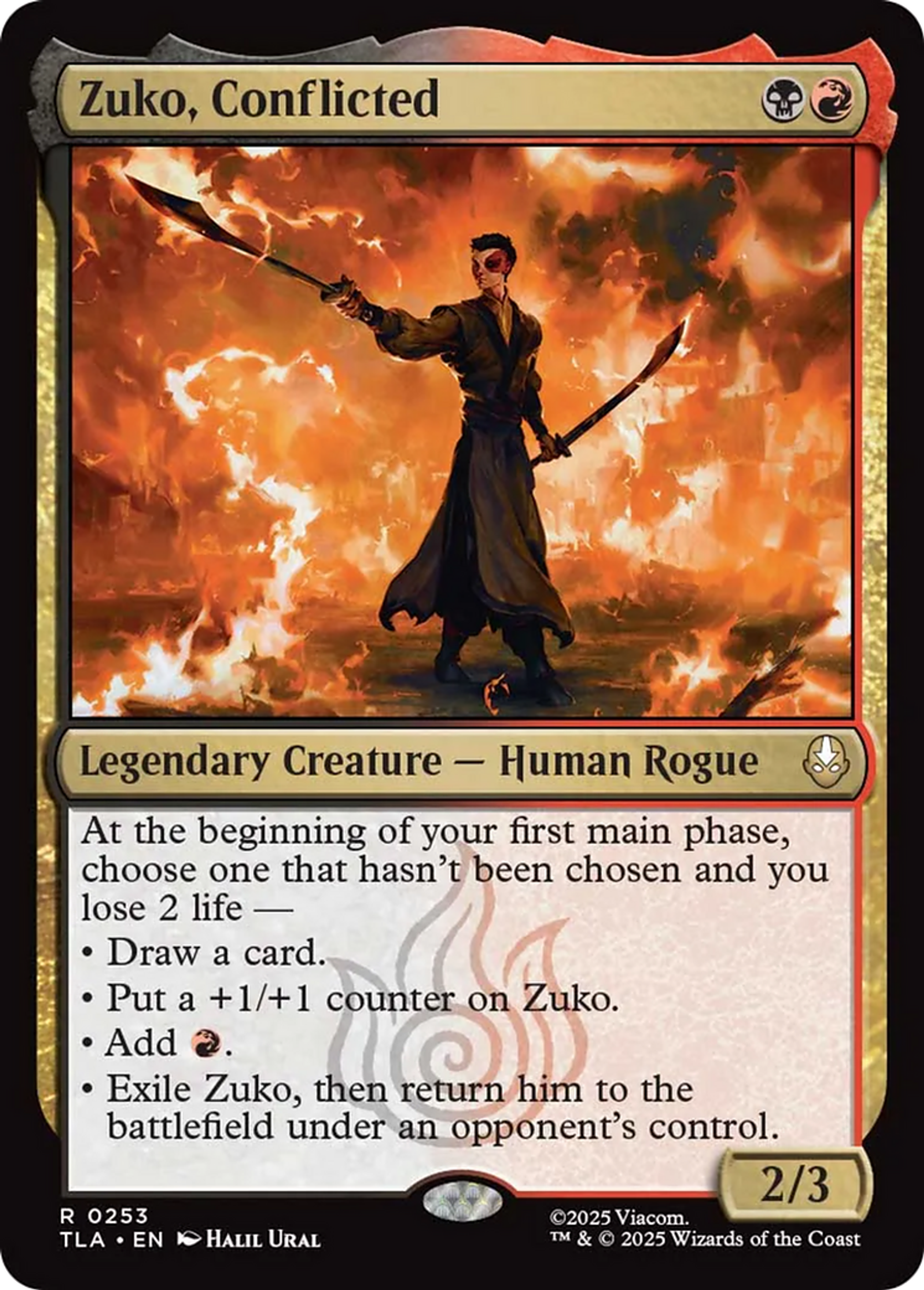 Zuko, tiraillé — Avatar: The Last Airbender — Magic: The Gathering