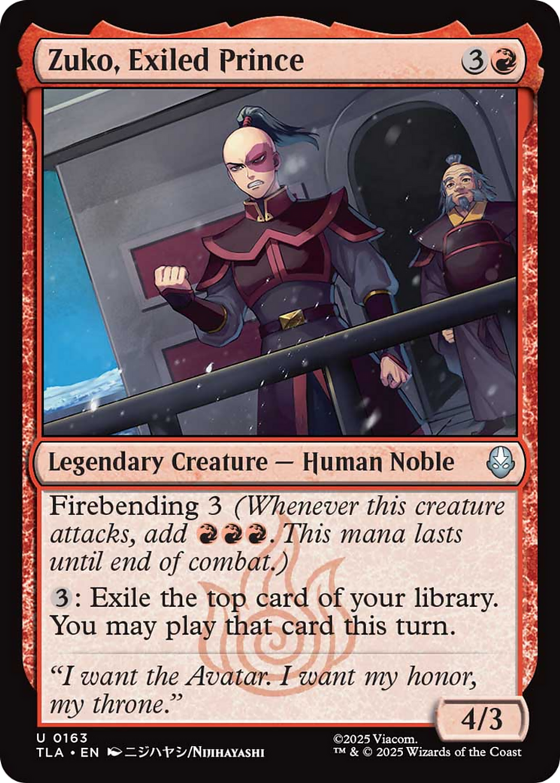 Zuko, Exiled Prince — Avatar: The Last Airbender — Magic: The Gathering